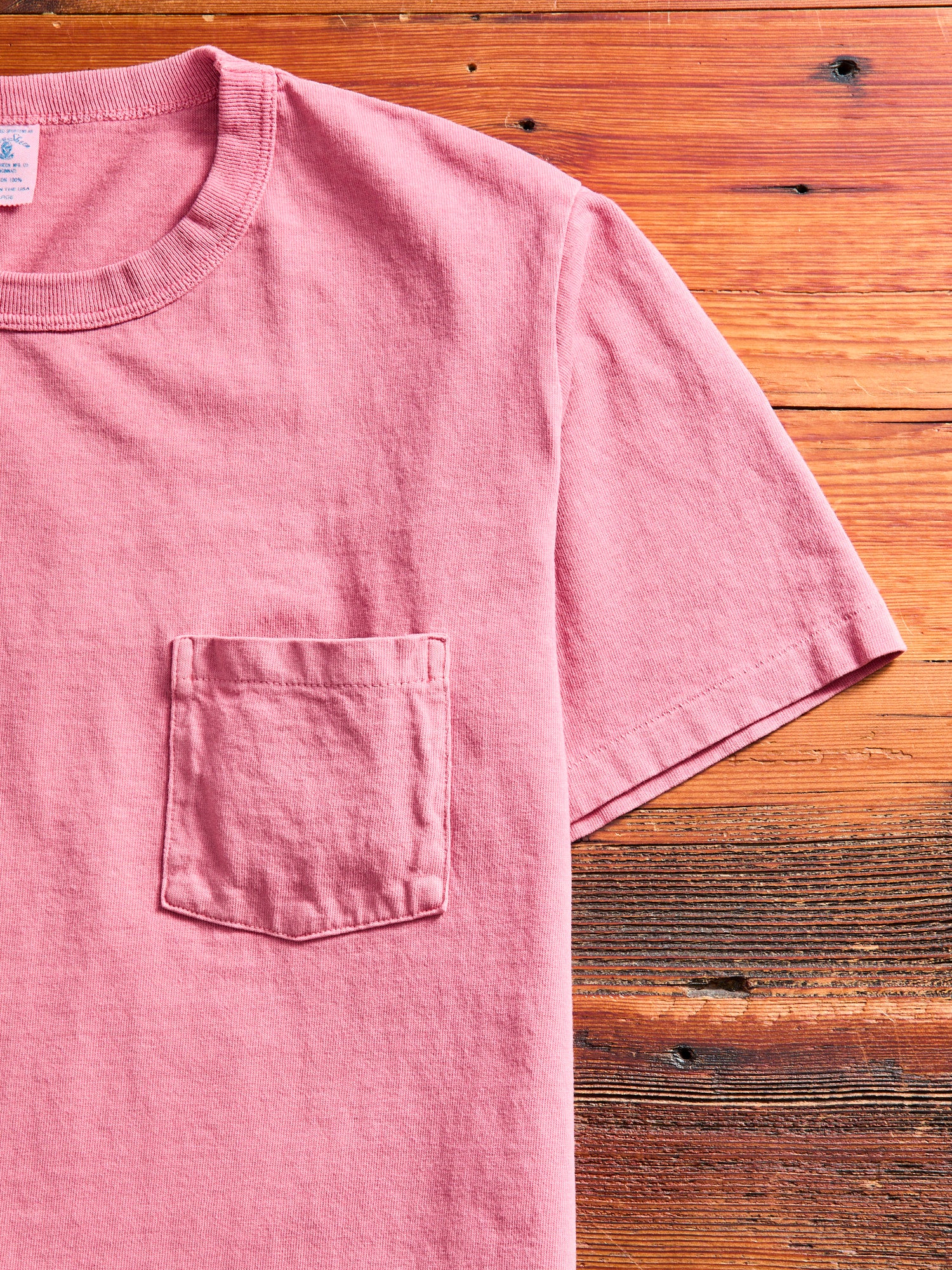 Pigment Dyed Pocket Tee in Red Grey - Image 5