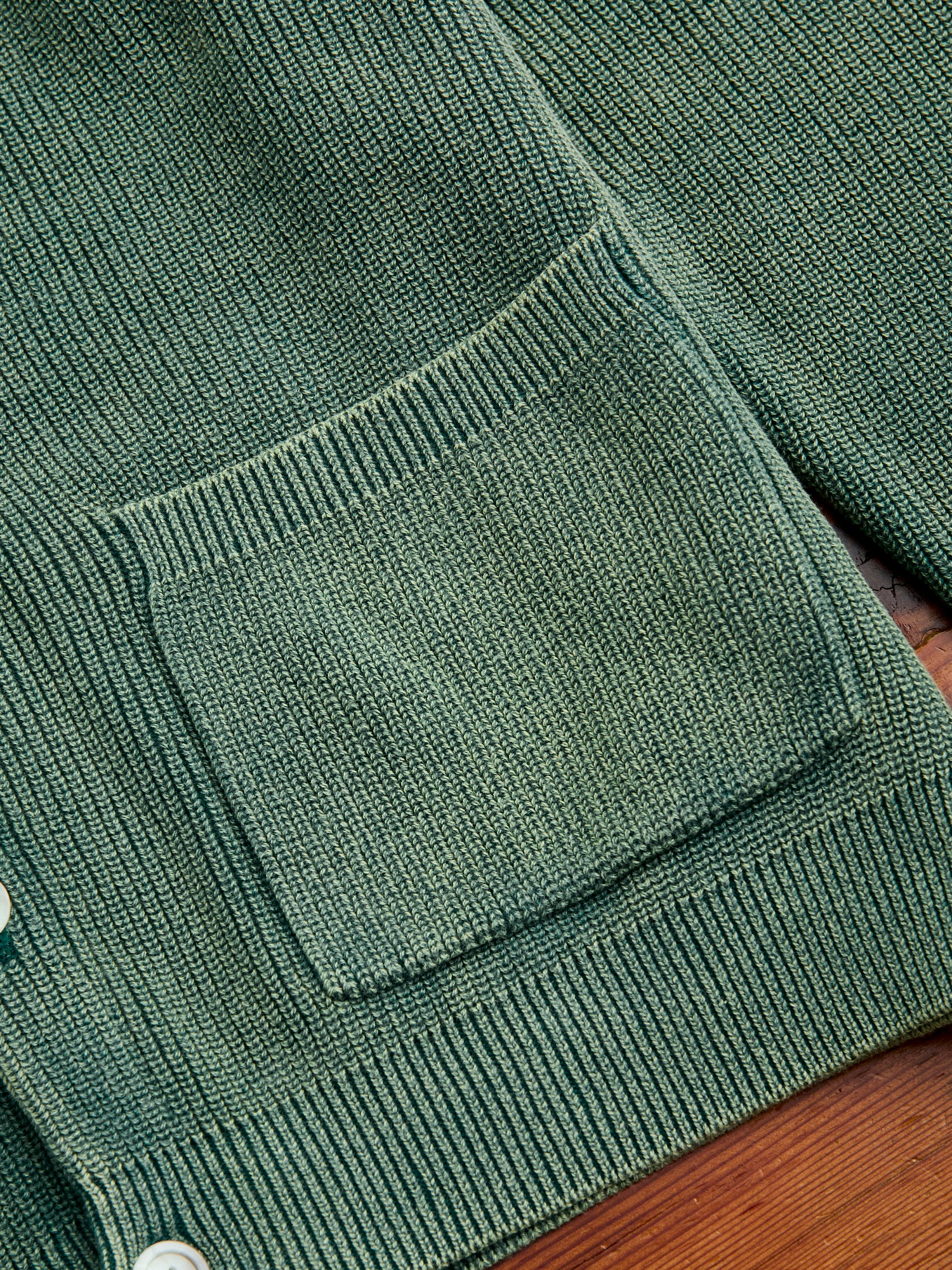 Pigment Dye Summer Cardigan in Faded Green - Image 4