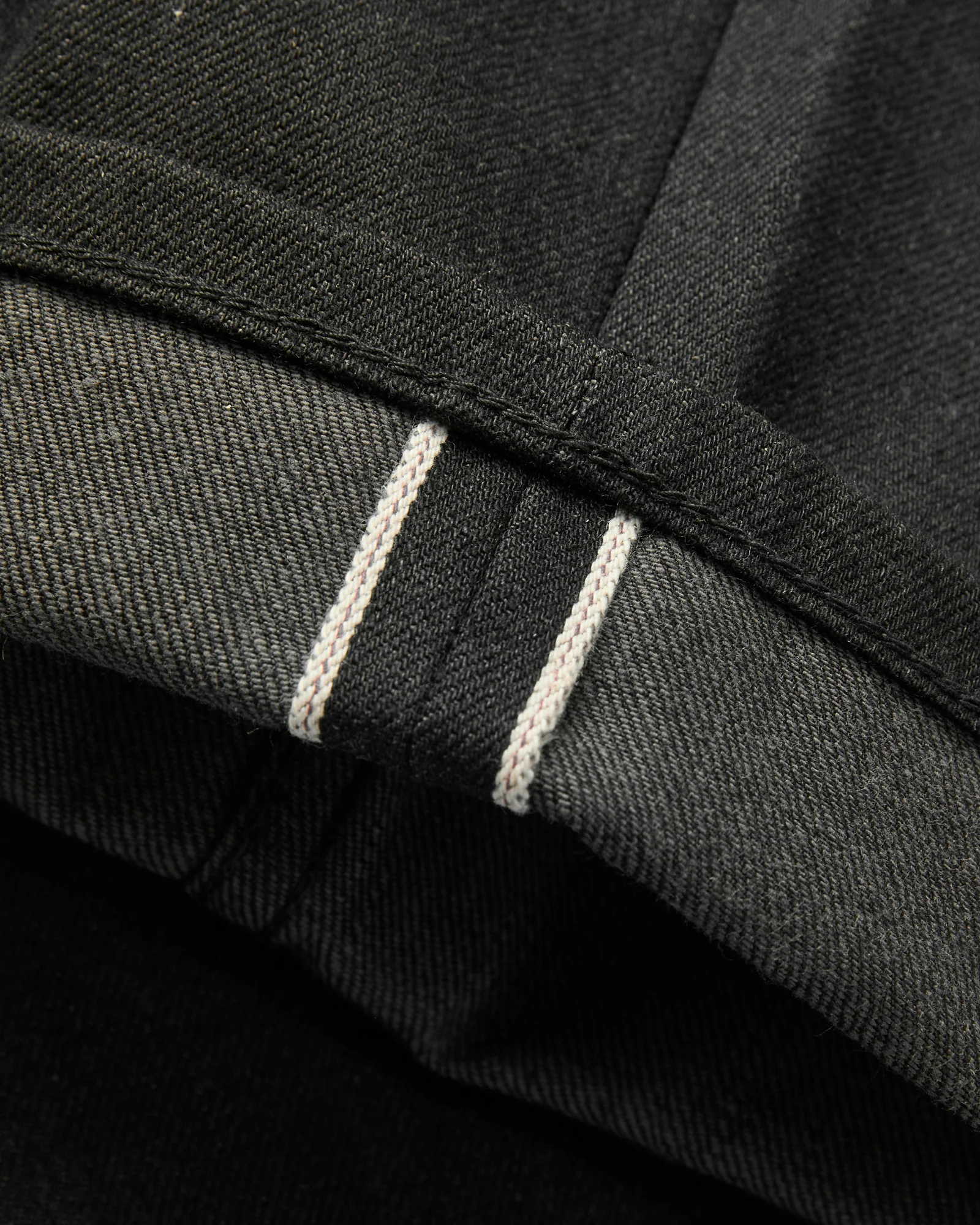 "Portola" 14.25oz Black Grey Selvedge Denim - Tapered Fit - Image 8