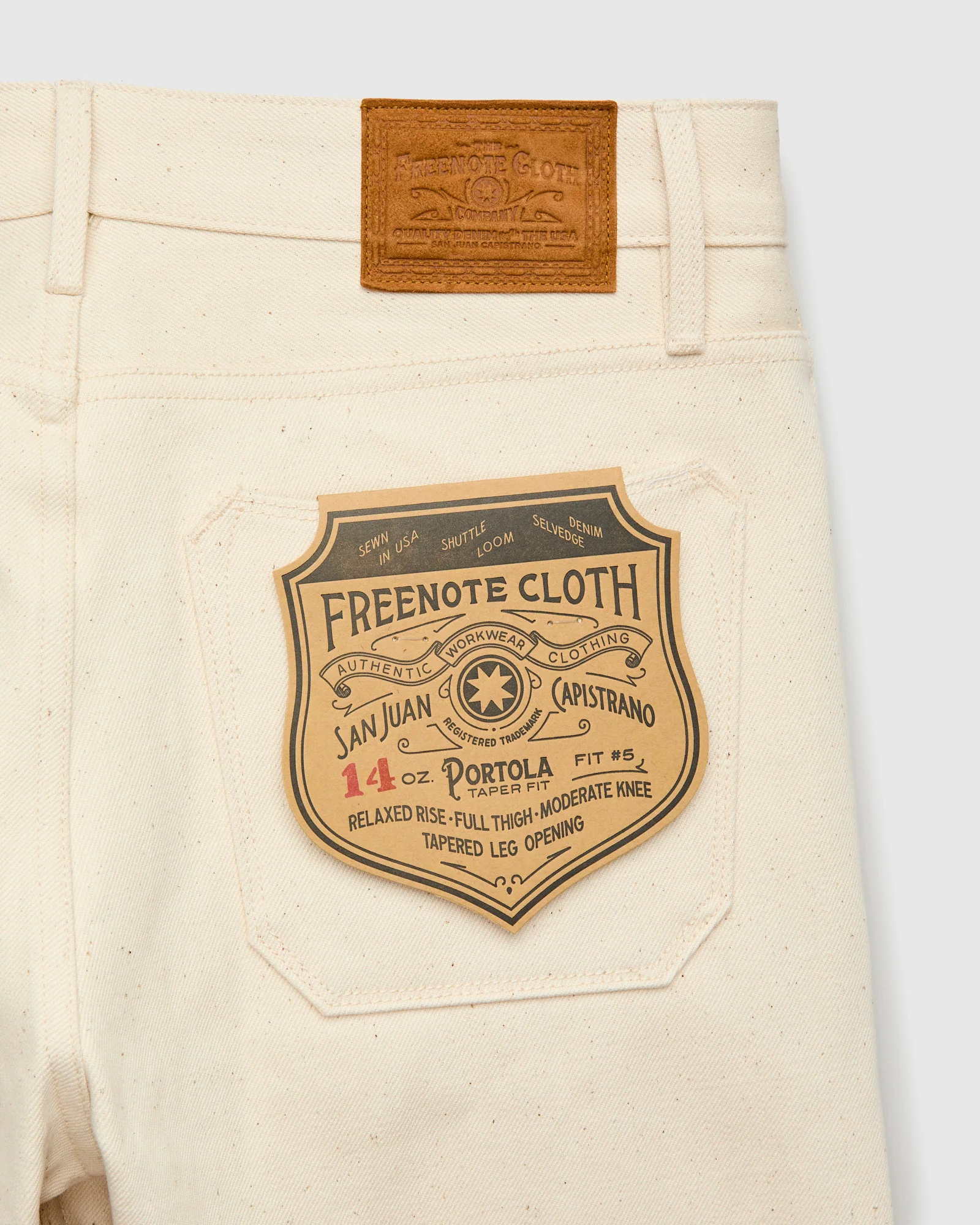 "Portola" 14oz Ecru Selvedge Denim - Tapered Fit - Image 4