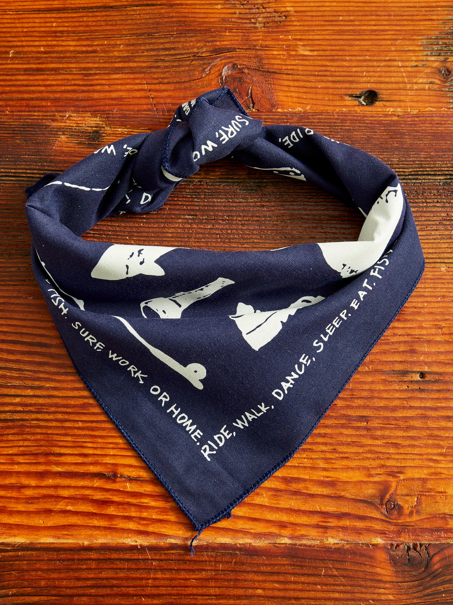 Printed Bandana in Navy Outdoors - Image 2