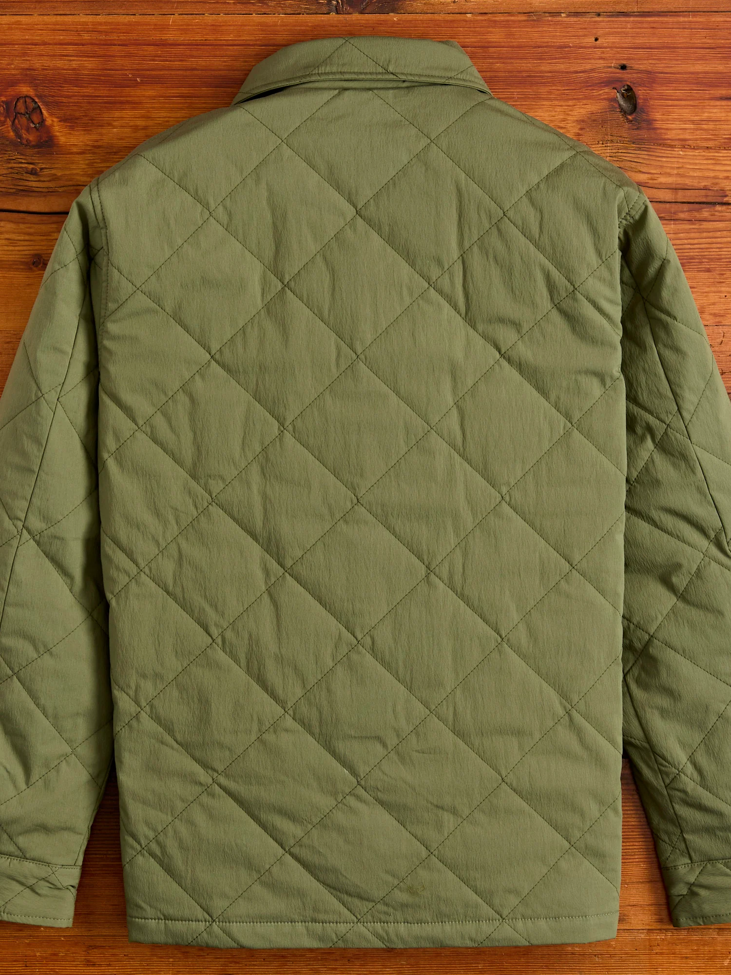 Quilted Overshirt Jacket in Sage - Image 3