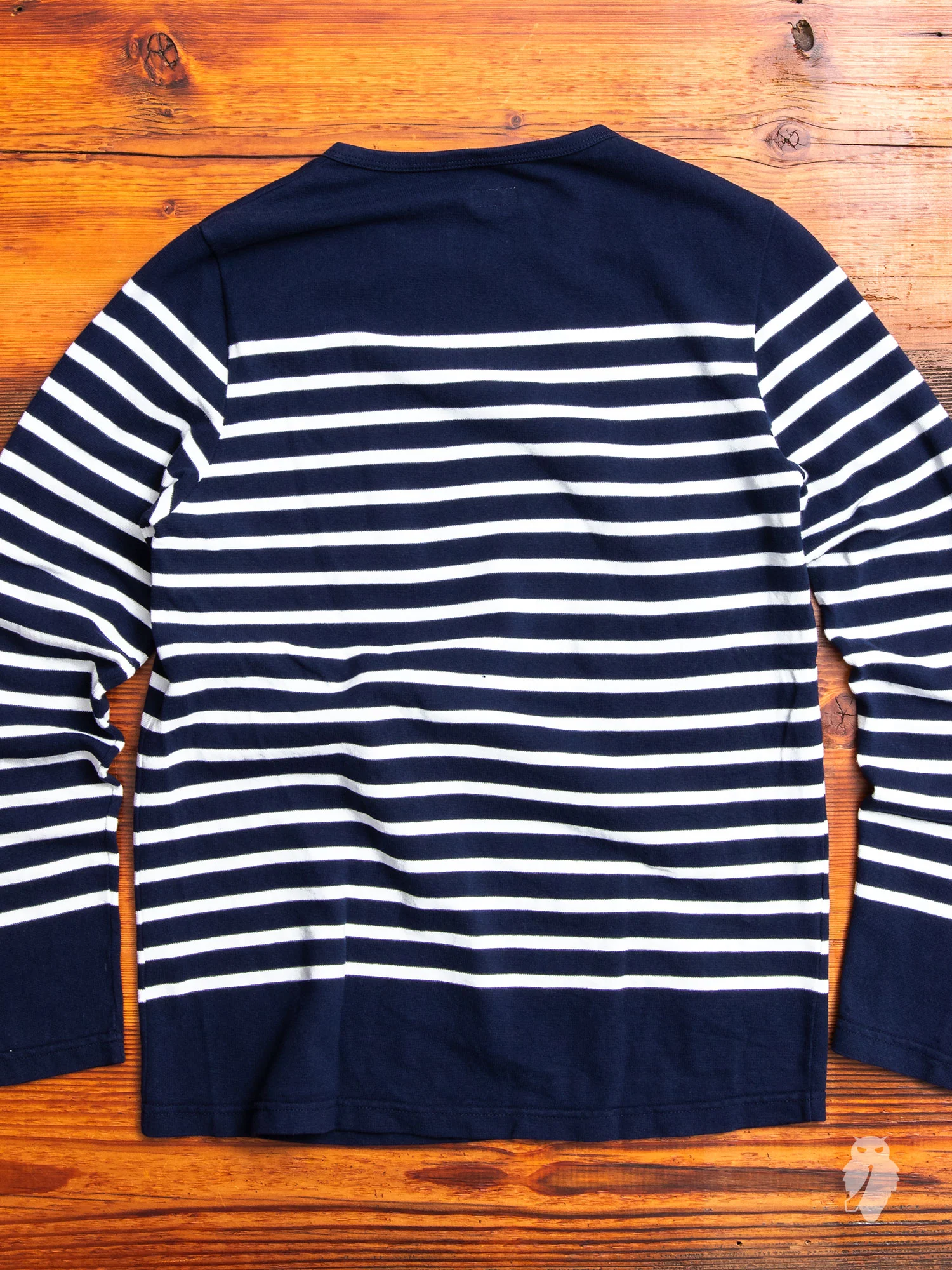 Rachel Loomed Long Sleeve T-Shirt in Navy - Image 6