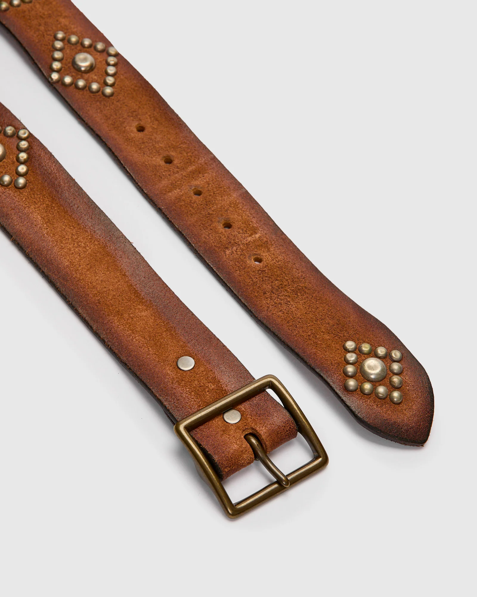 Rasco Studded Leather Belt in Light Brown - Image 3