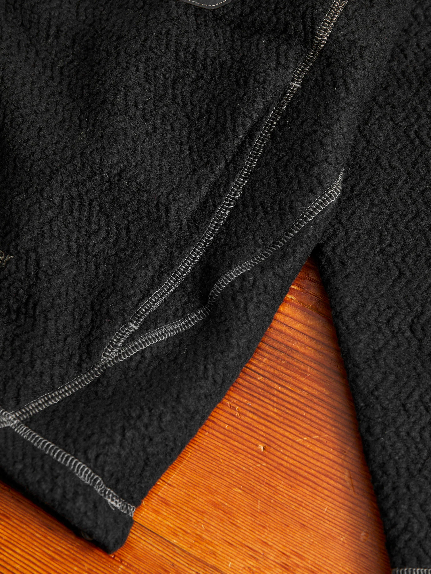 Recycled Wool Jacquard Zip Jacket in Black - Image 10
