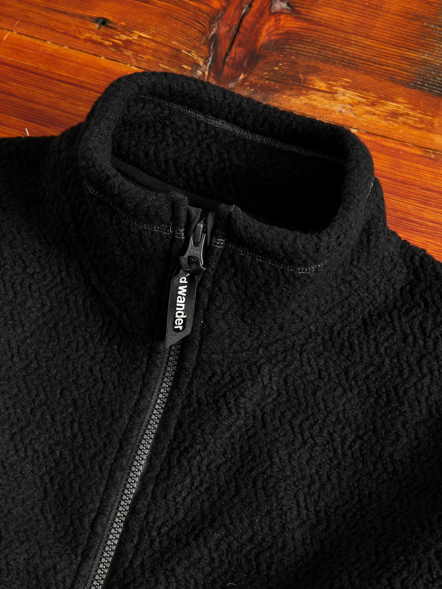 Recycled Wool Jacquard Zip Jacket in Black - Image 7