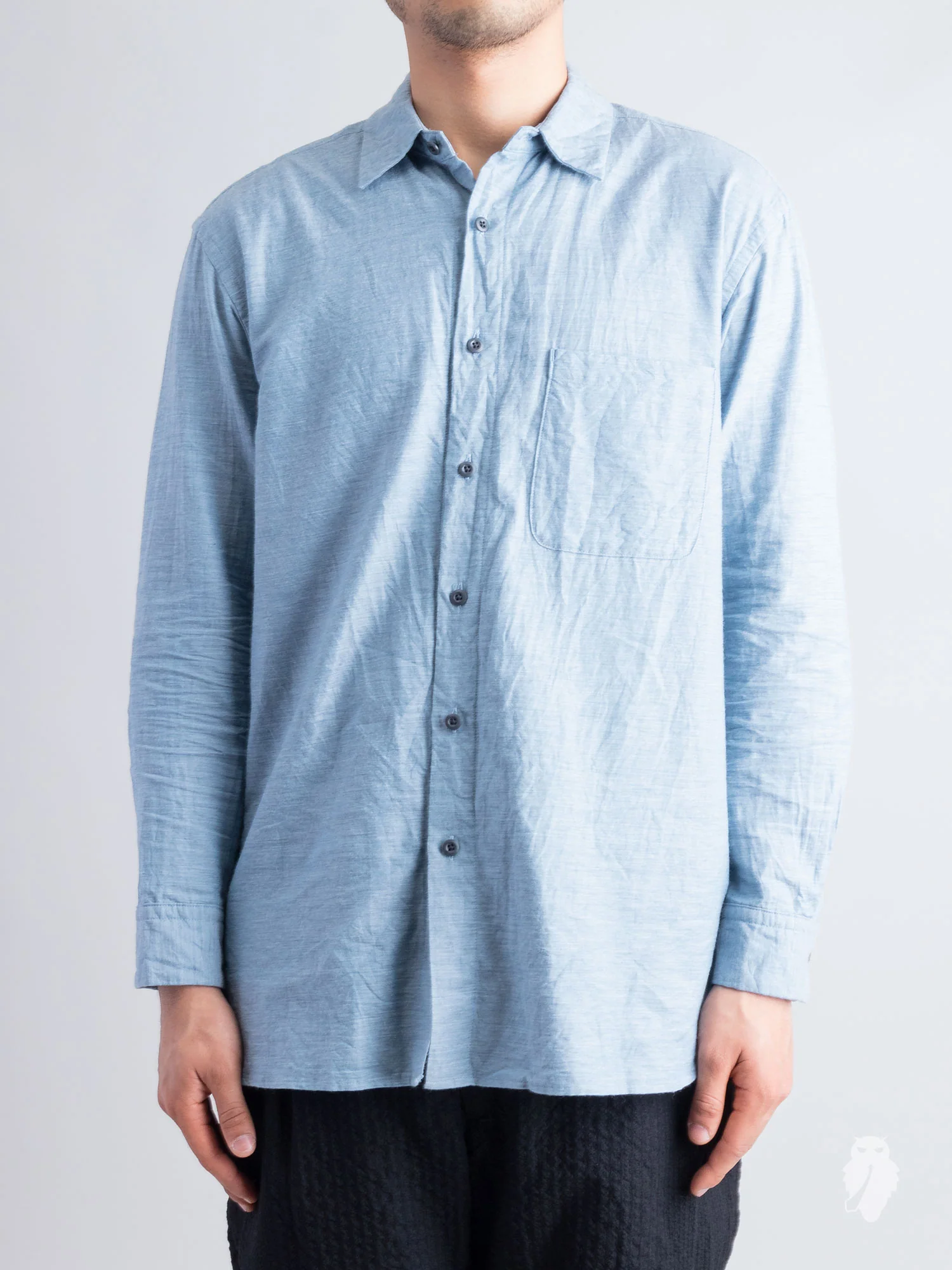 Regular Collar Longshirt in Sax - Image 2