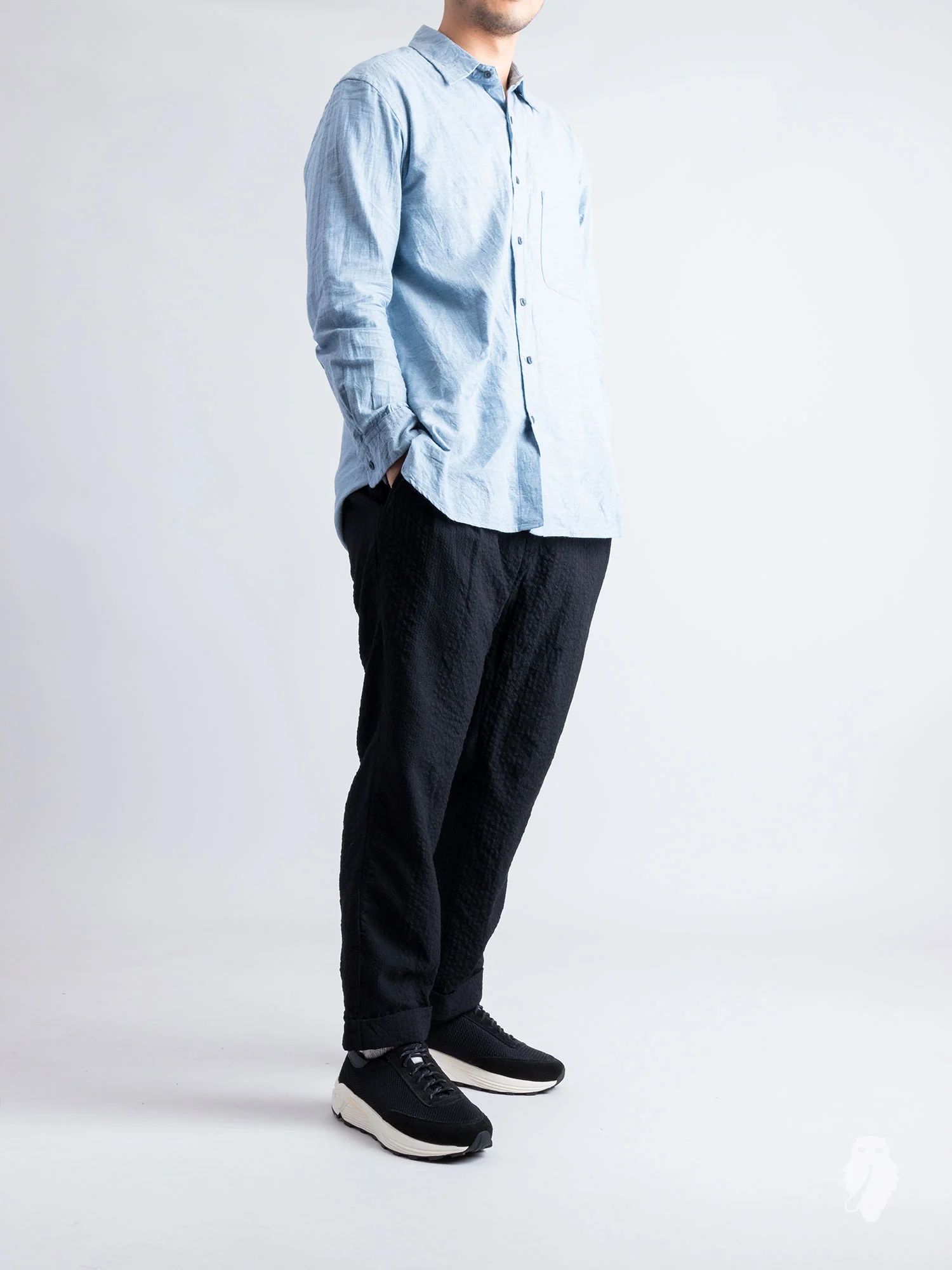 Regular Collar Longshirt in Sax - Image 9