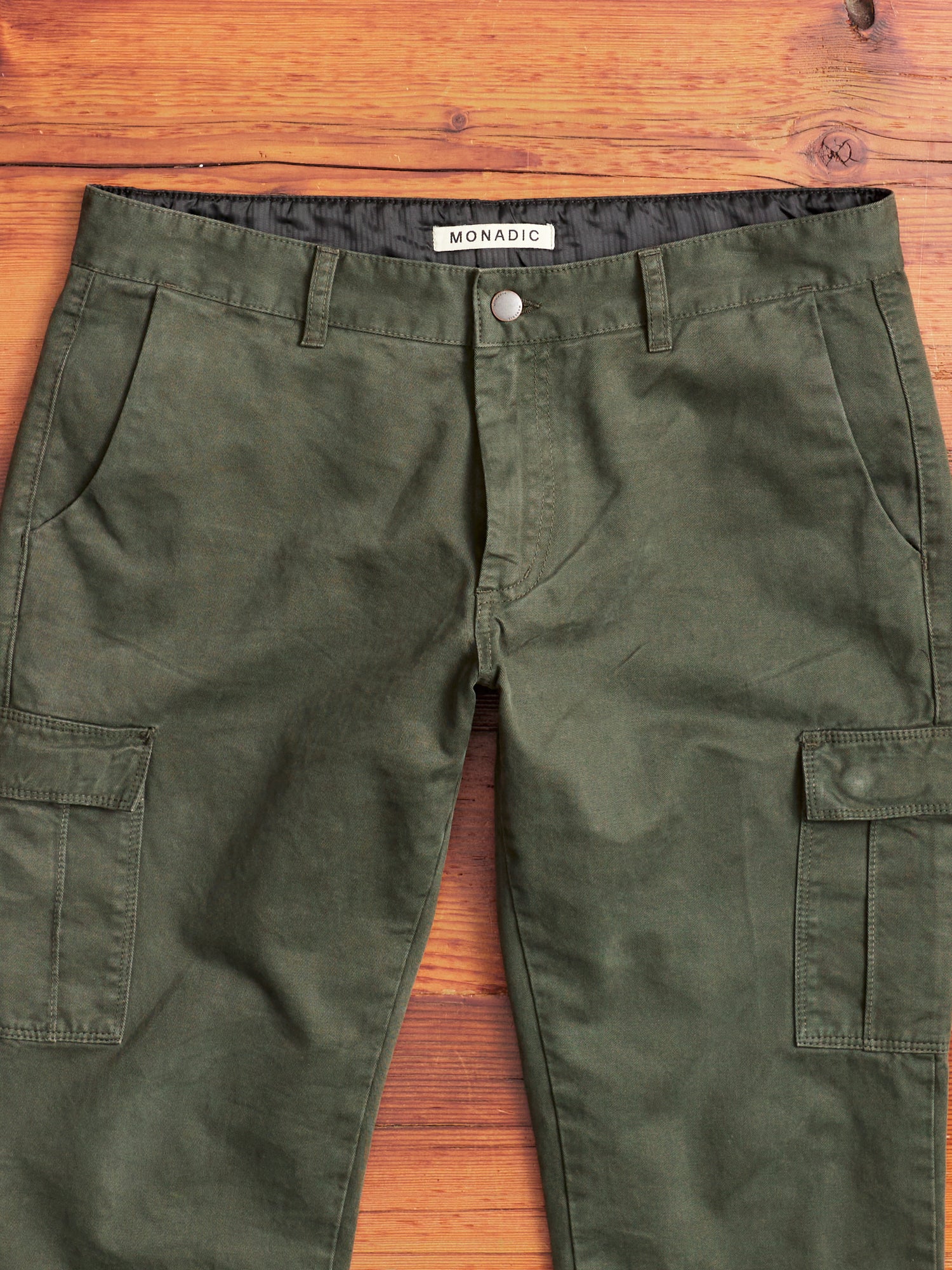 Relaxed Taper Cargo Chino in Olive Drab - Image 3