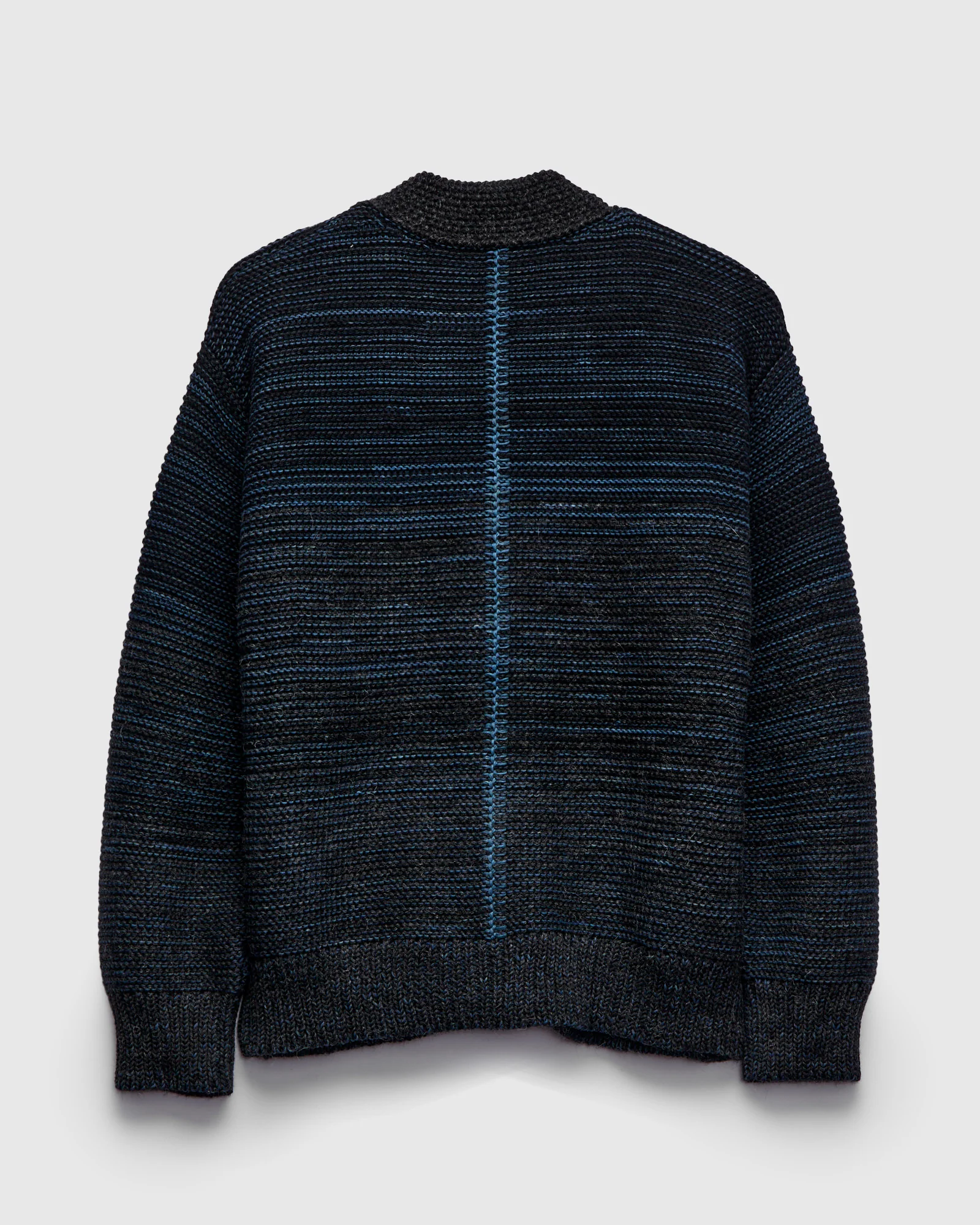 Ren Alpaca Cardigan in Black Dark Indigo - Image 3
