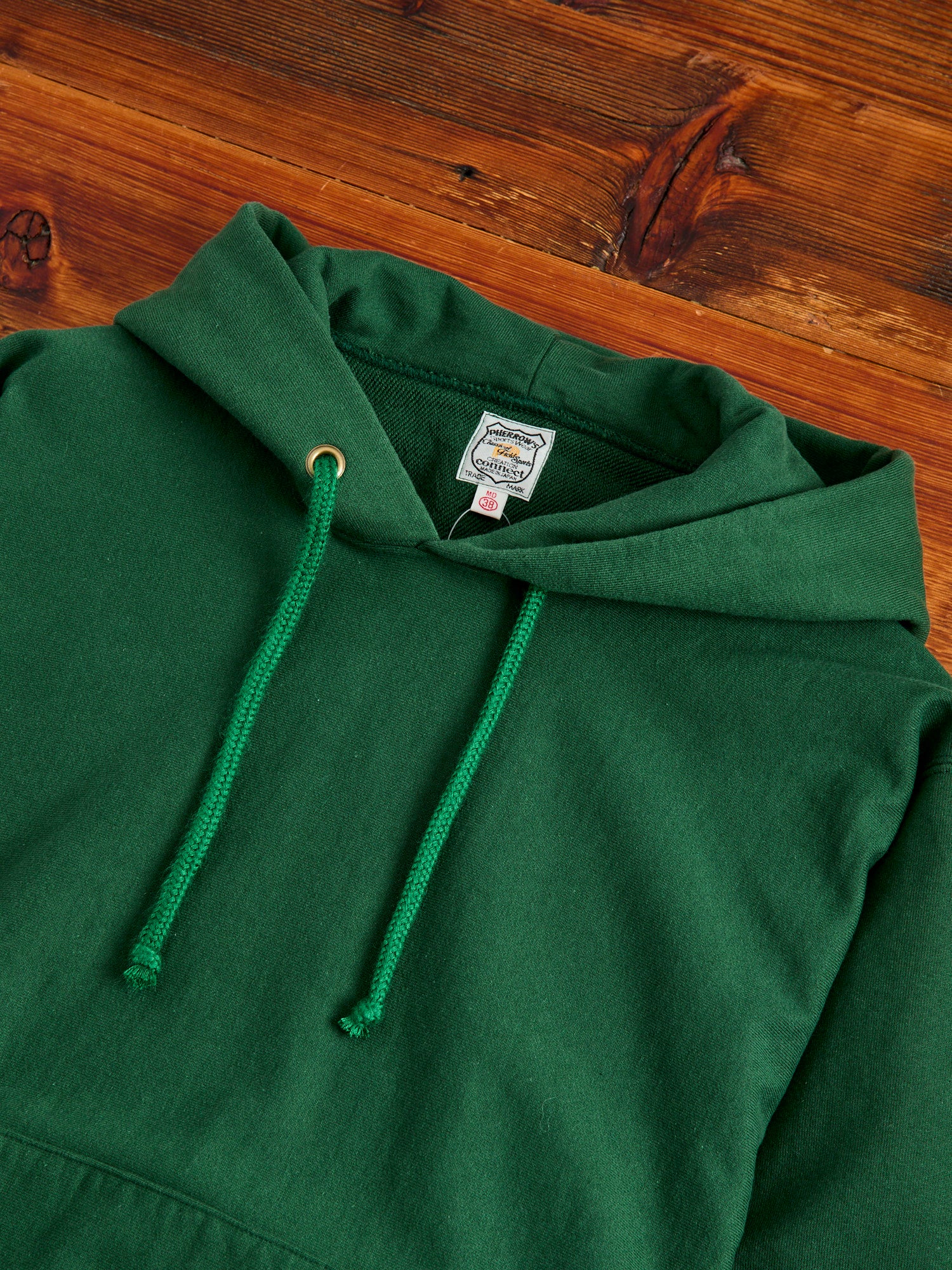 Reverse Weave Heavyweight Pullover Hoodie in Green - Image 4