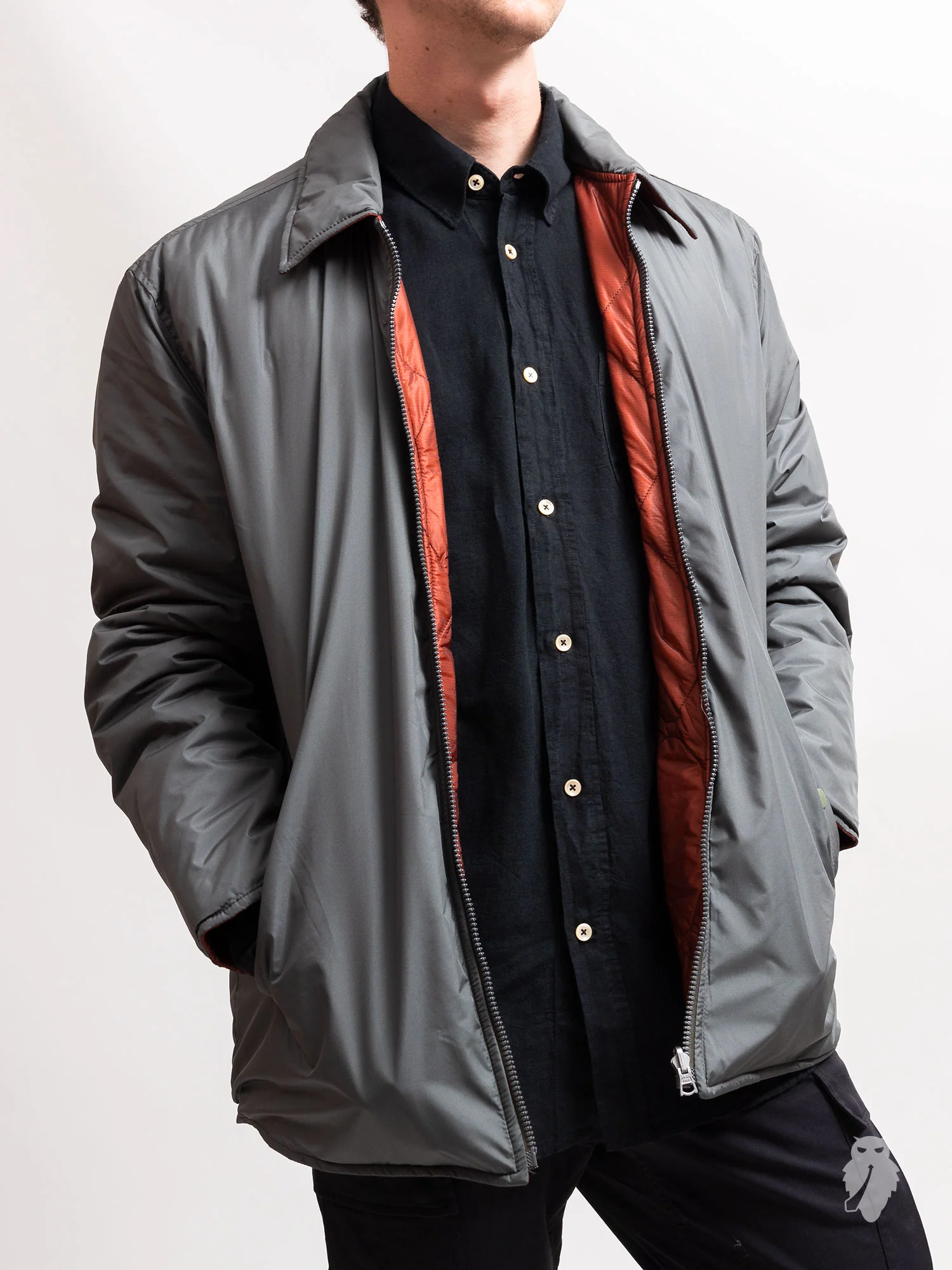 Reversible Blouson in Olive Soft Nylon - Image 2
