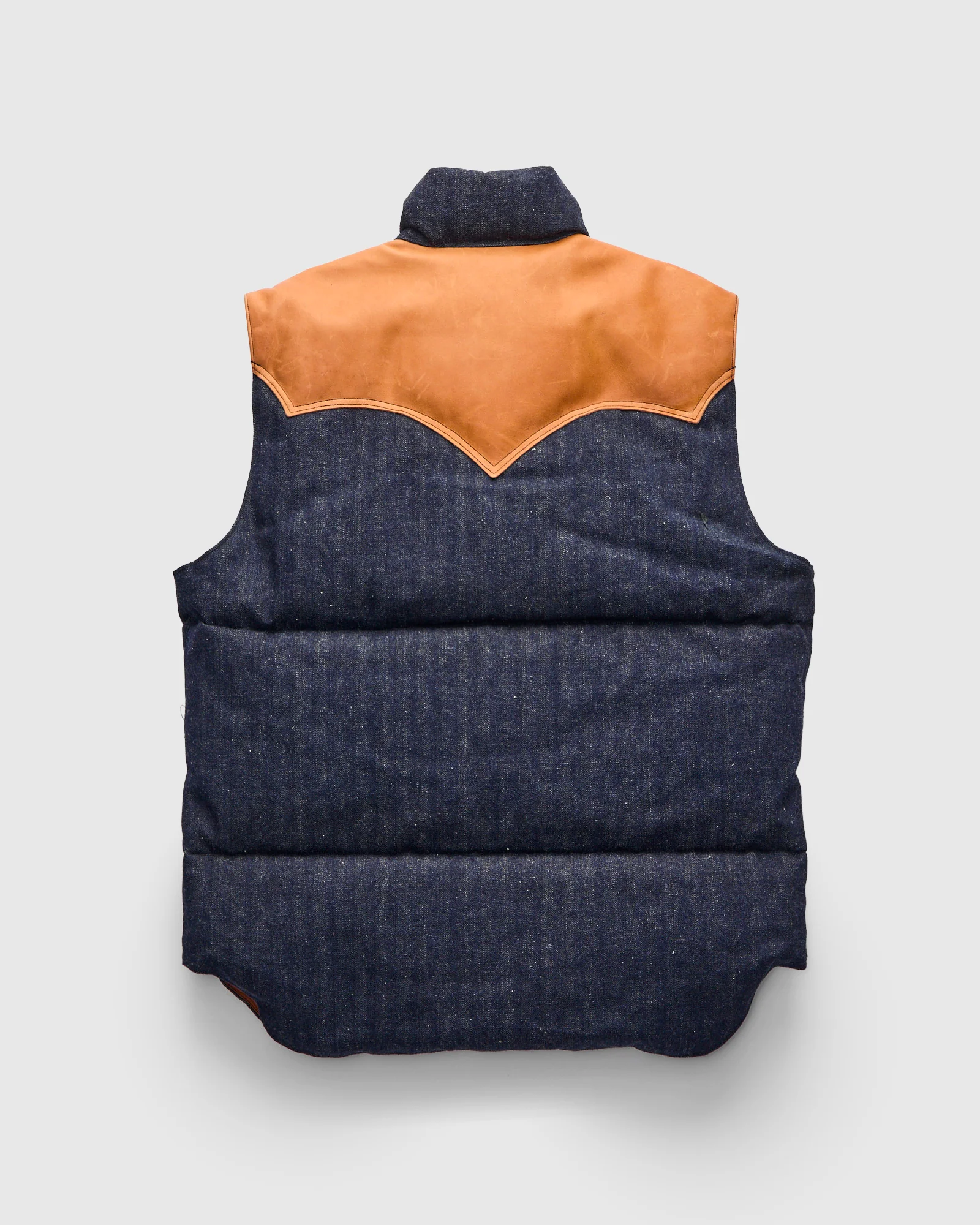 Rocky Mountain Featherbed x Warehouse HBT Down Vest in Indigo - Image 2