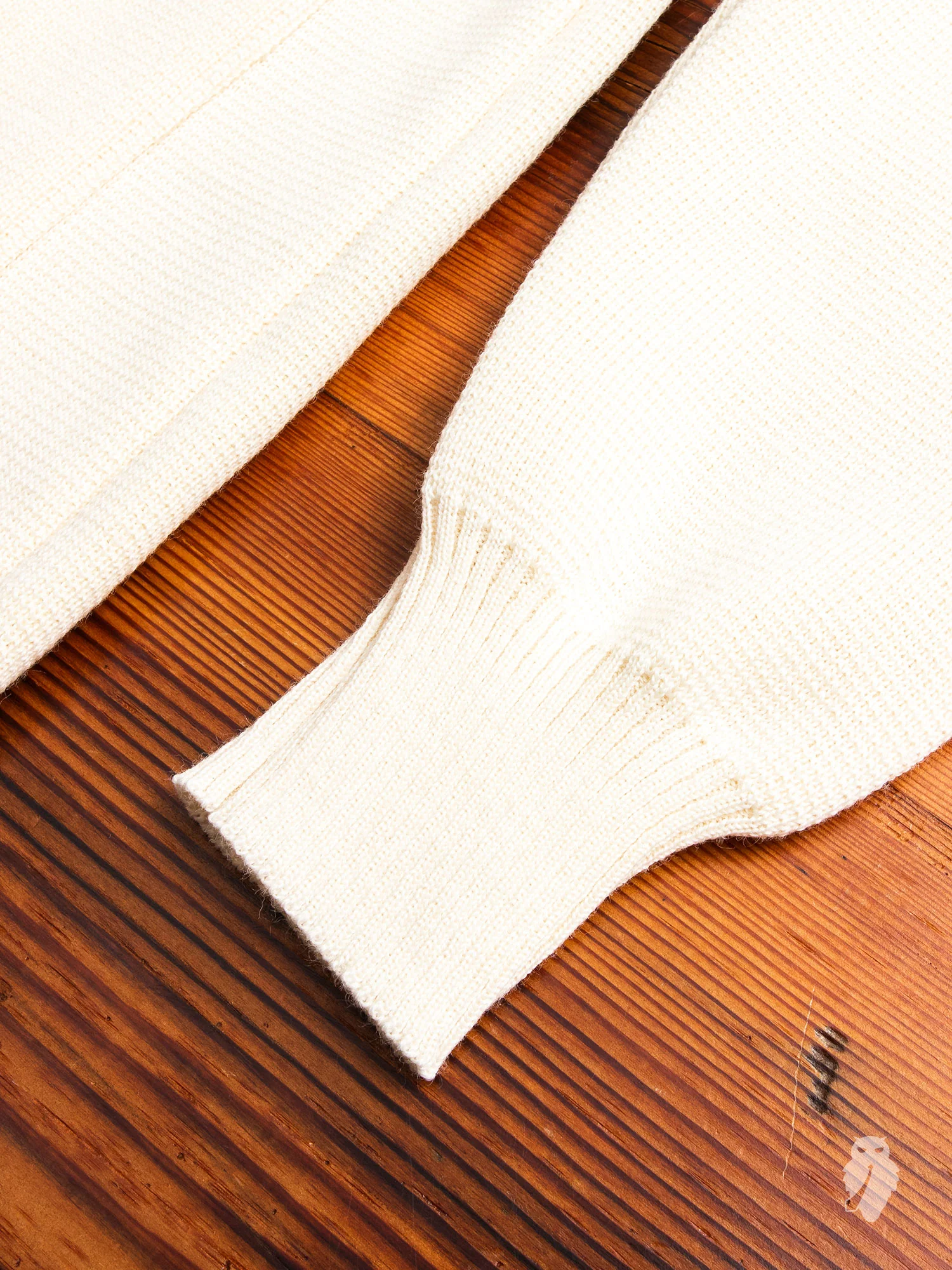 "Roscoff" Shawl Zip Sweater in Cream - Image 5