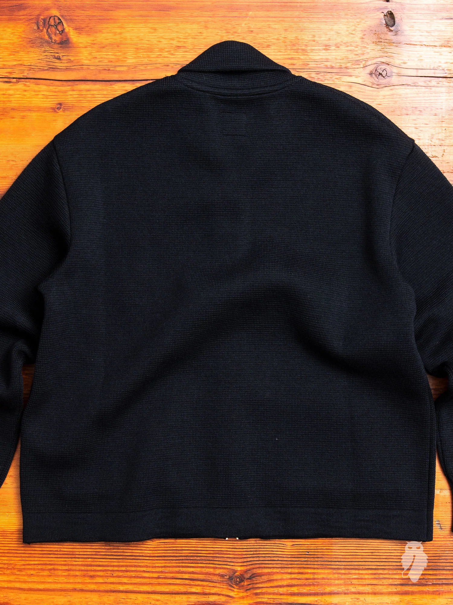 "Roscoff" Shawl Zip Sweater in Navy - Image 8