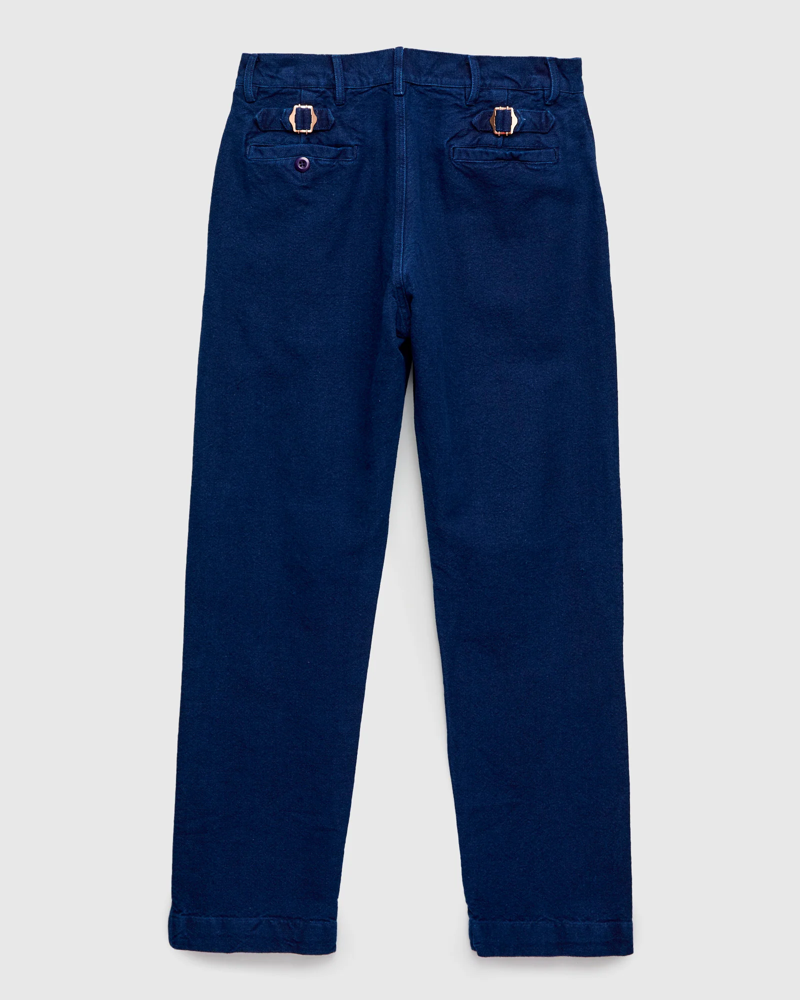 Rustic Plainweave Flat Front Chino in Indigo - Image 2