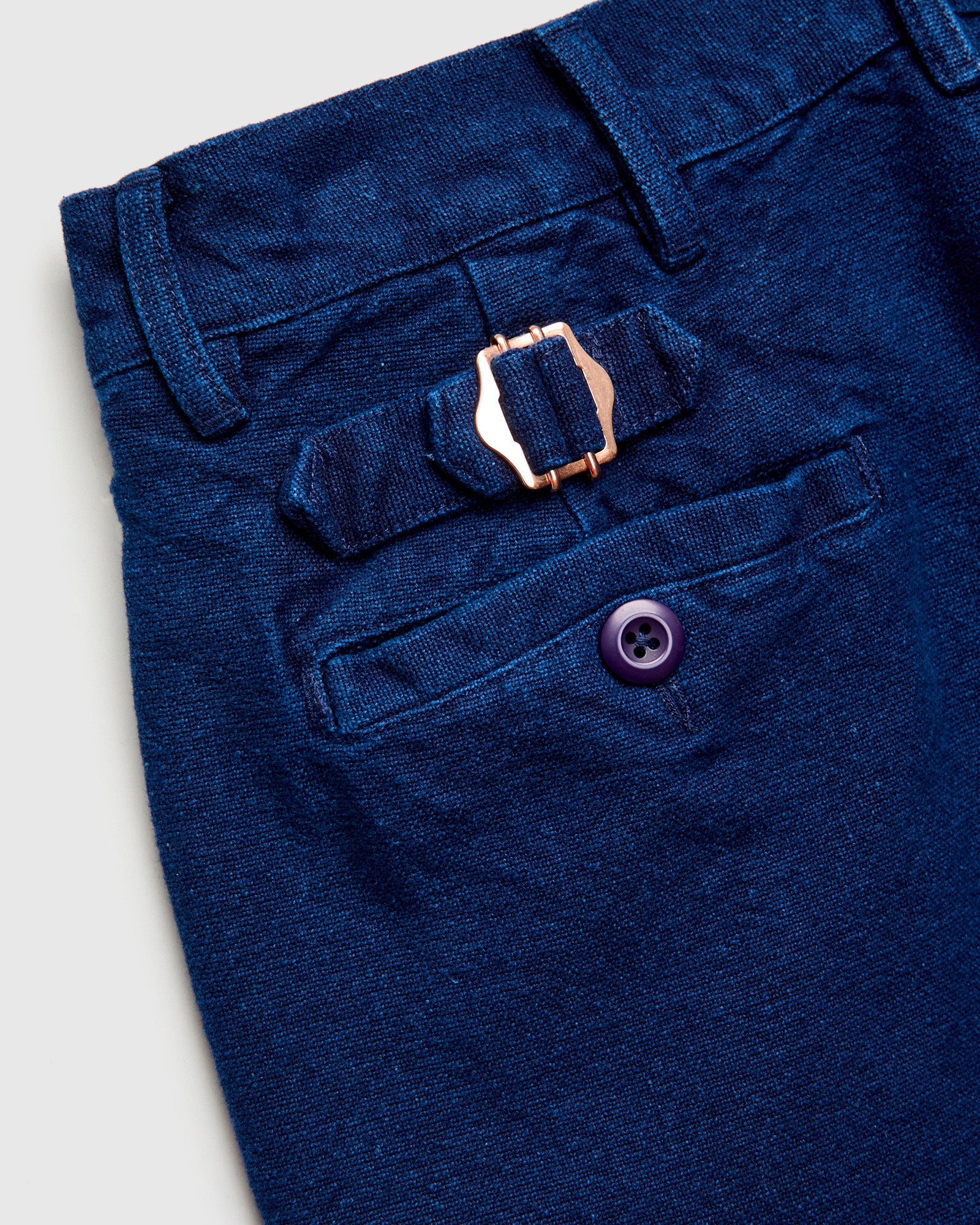 Rustic Plainweave Flat Front Chino in Indigo - Image 4