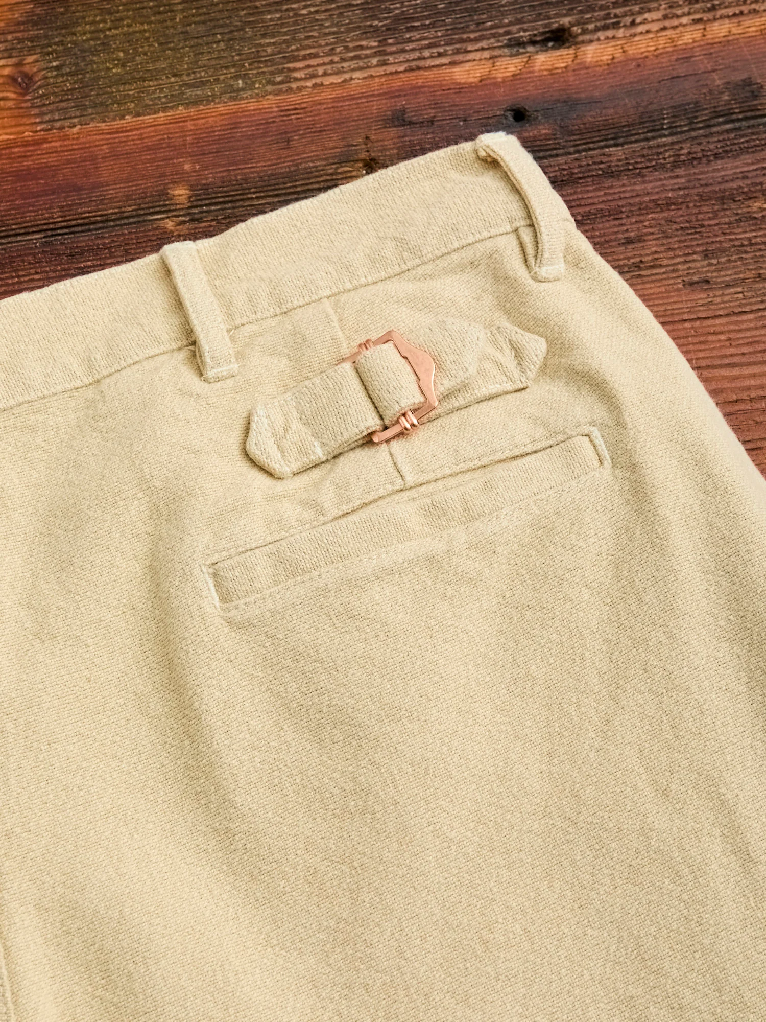 Rustic Plainweave Flat Front Chino in Natural - Image 12