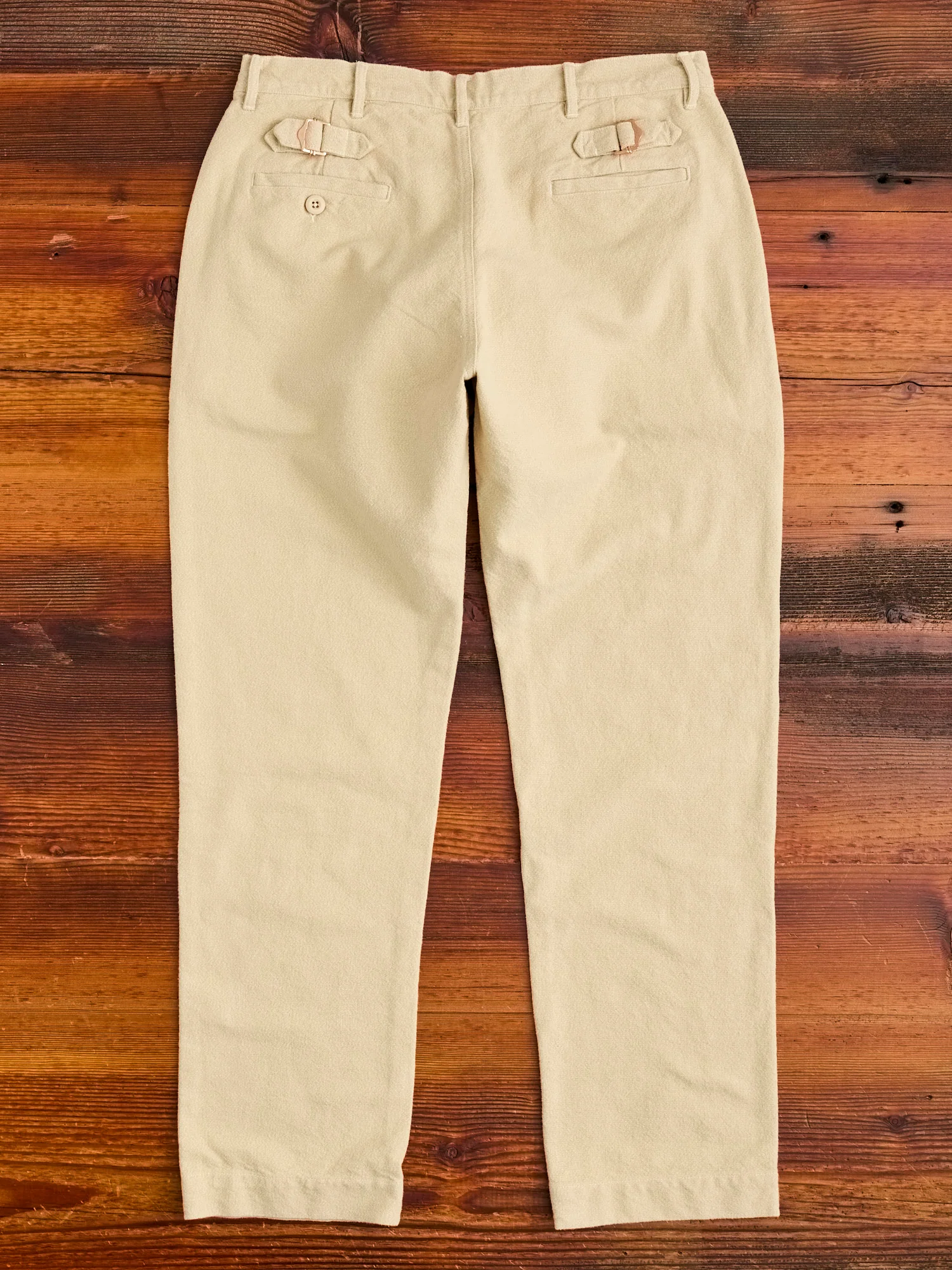 Rustic Plainweave Flat Front Chino in Natural - Image 14