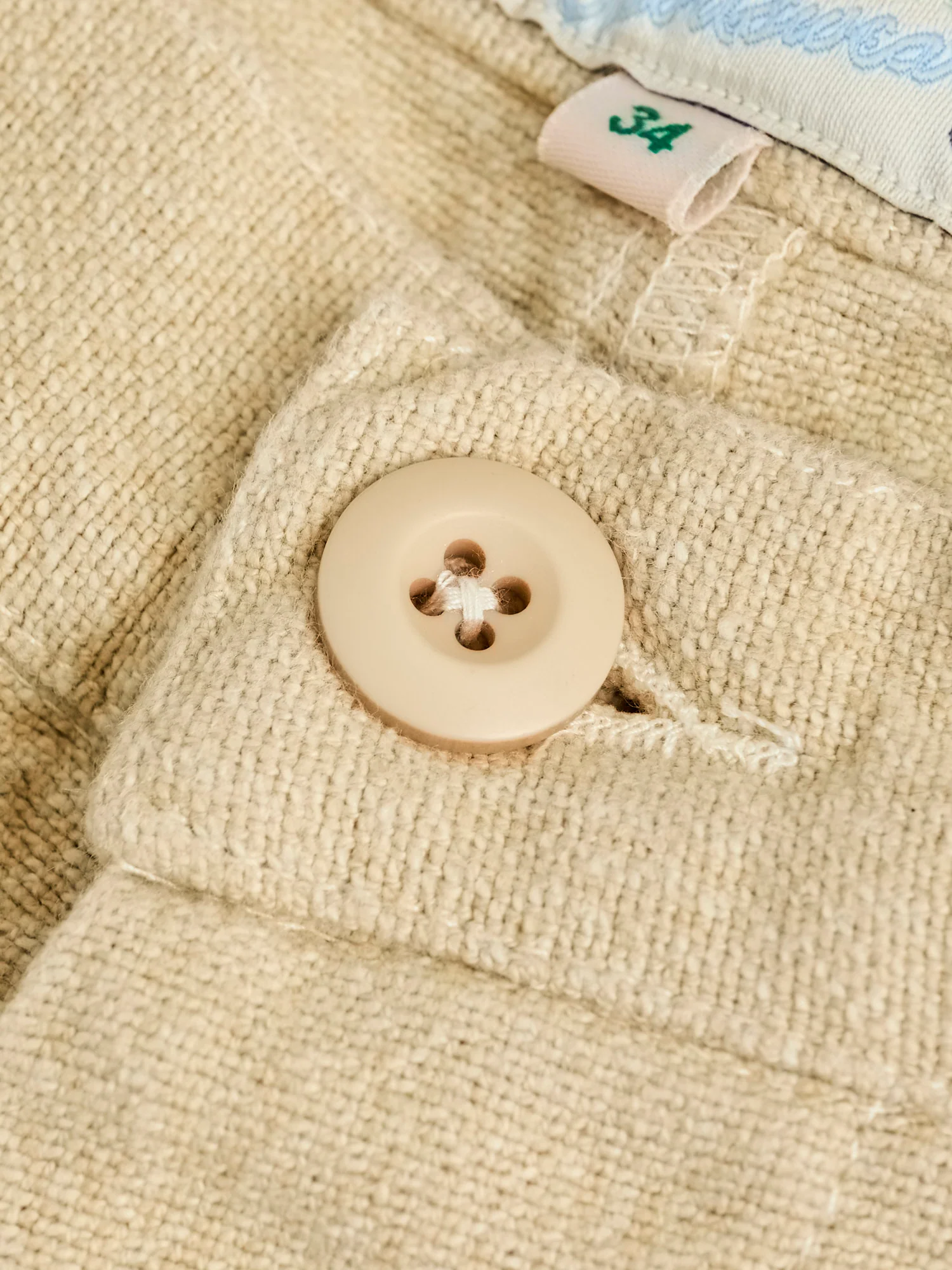 Rustic Plainweave Flat Front Chino in Natural - Image 7