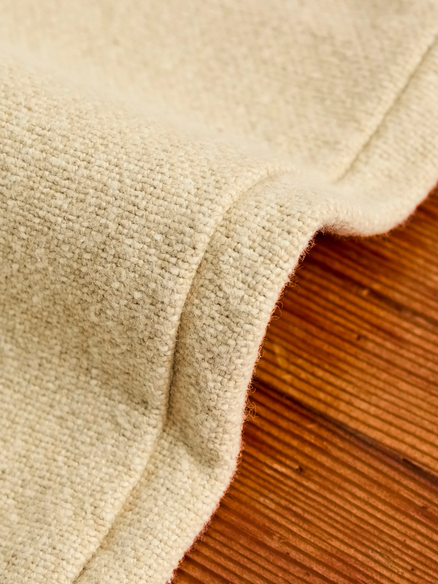 Rustic Plainweave Flat Front Chino in Natural - Image 9
