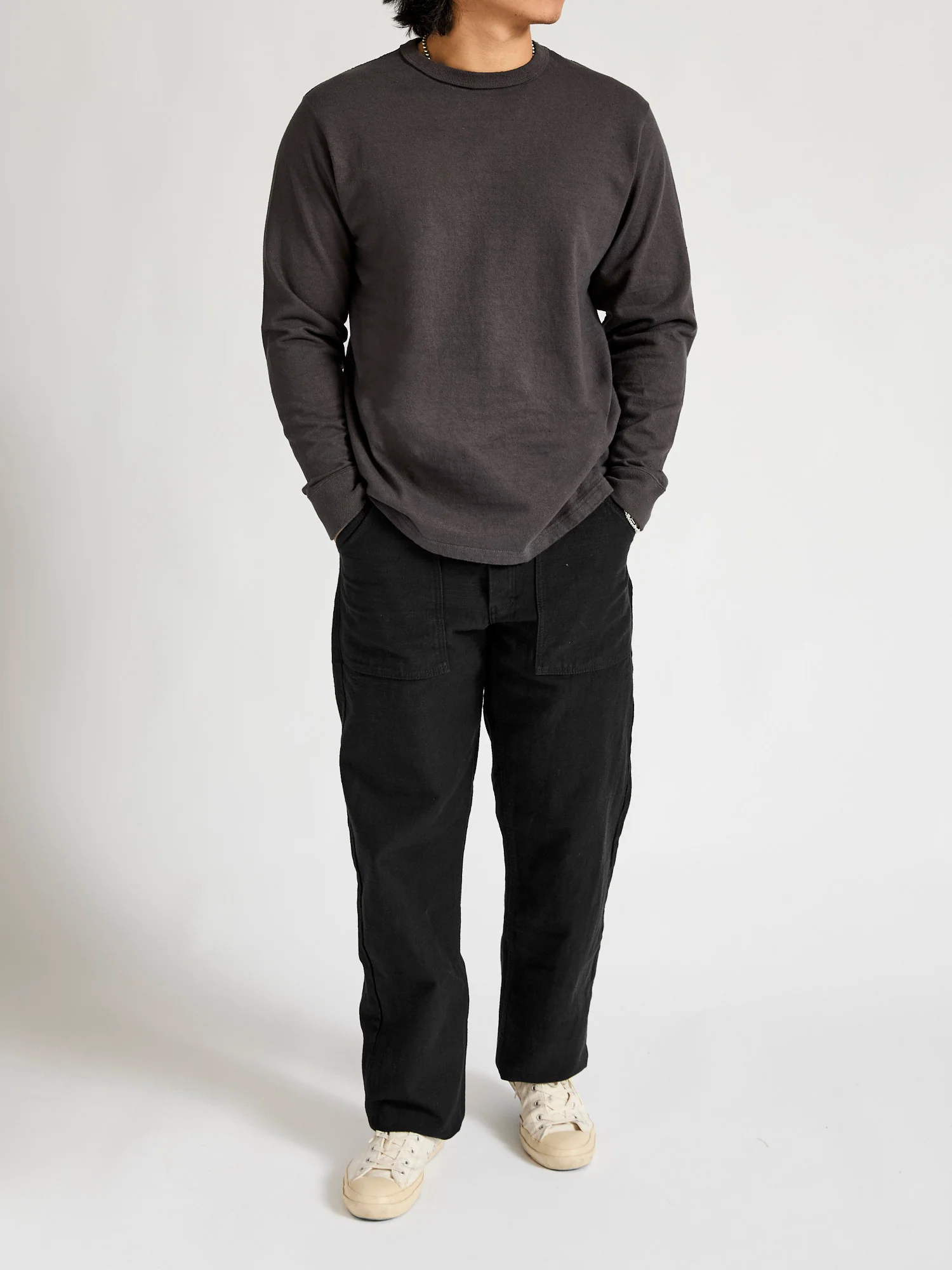 "Samurai Cotton Project" Long Sleeve T-Shirt in Kuromame - Image 8