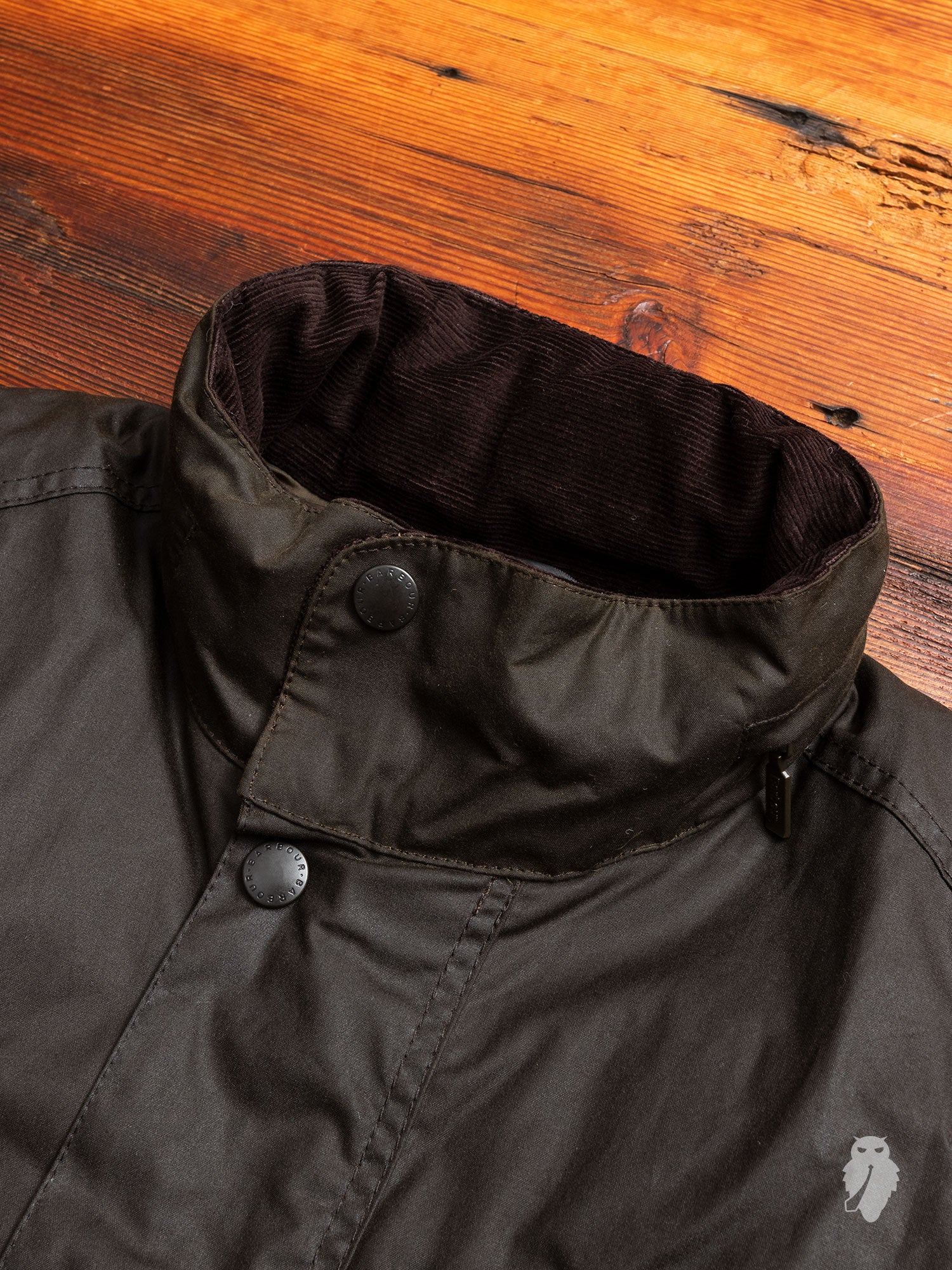 "Sapper" Wax Jacket in Olive - Image 3