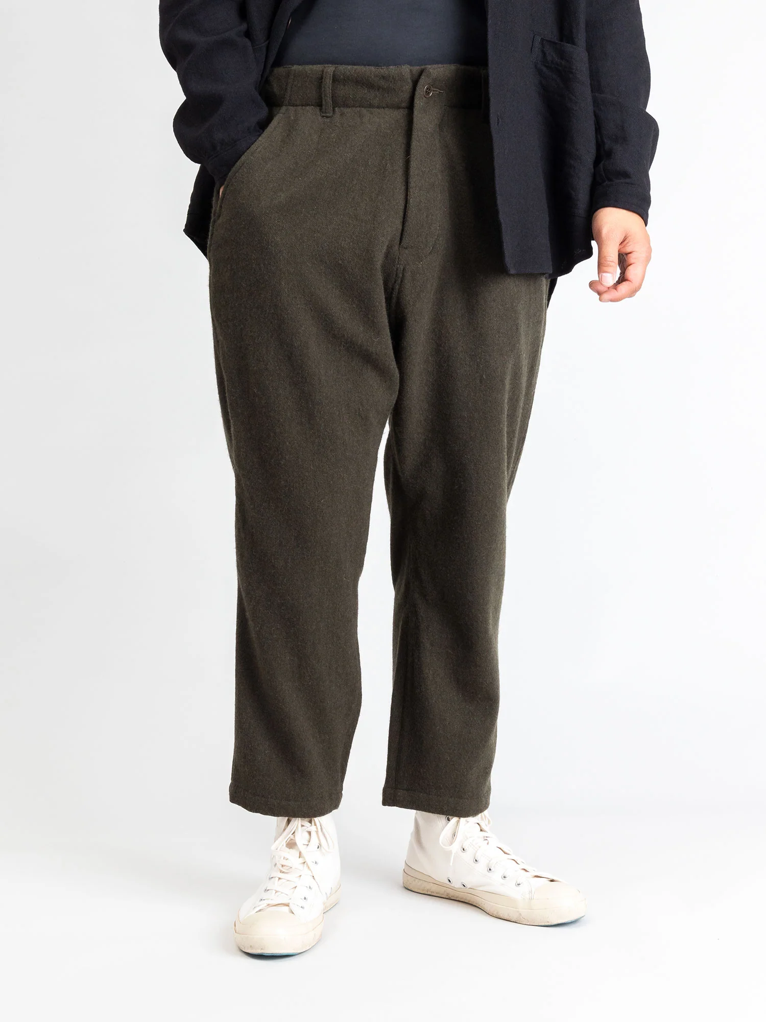 Wool Sarouel Pants in Khaki - Image 2
