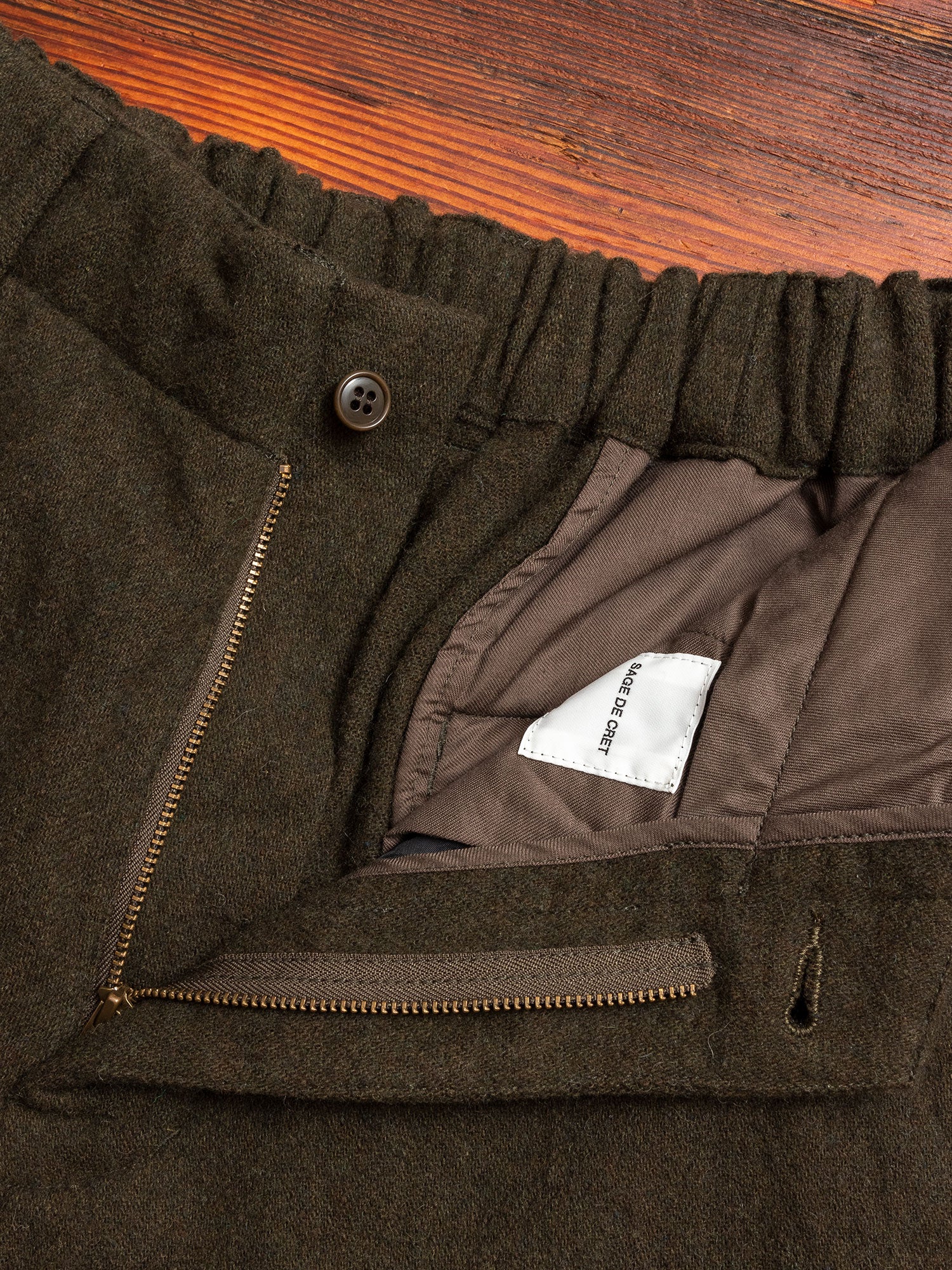 Wool Sarouel Pants in Khaki - Image 5