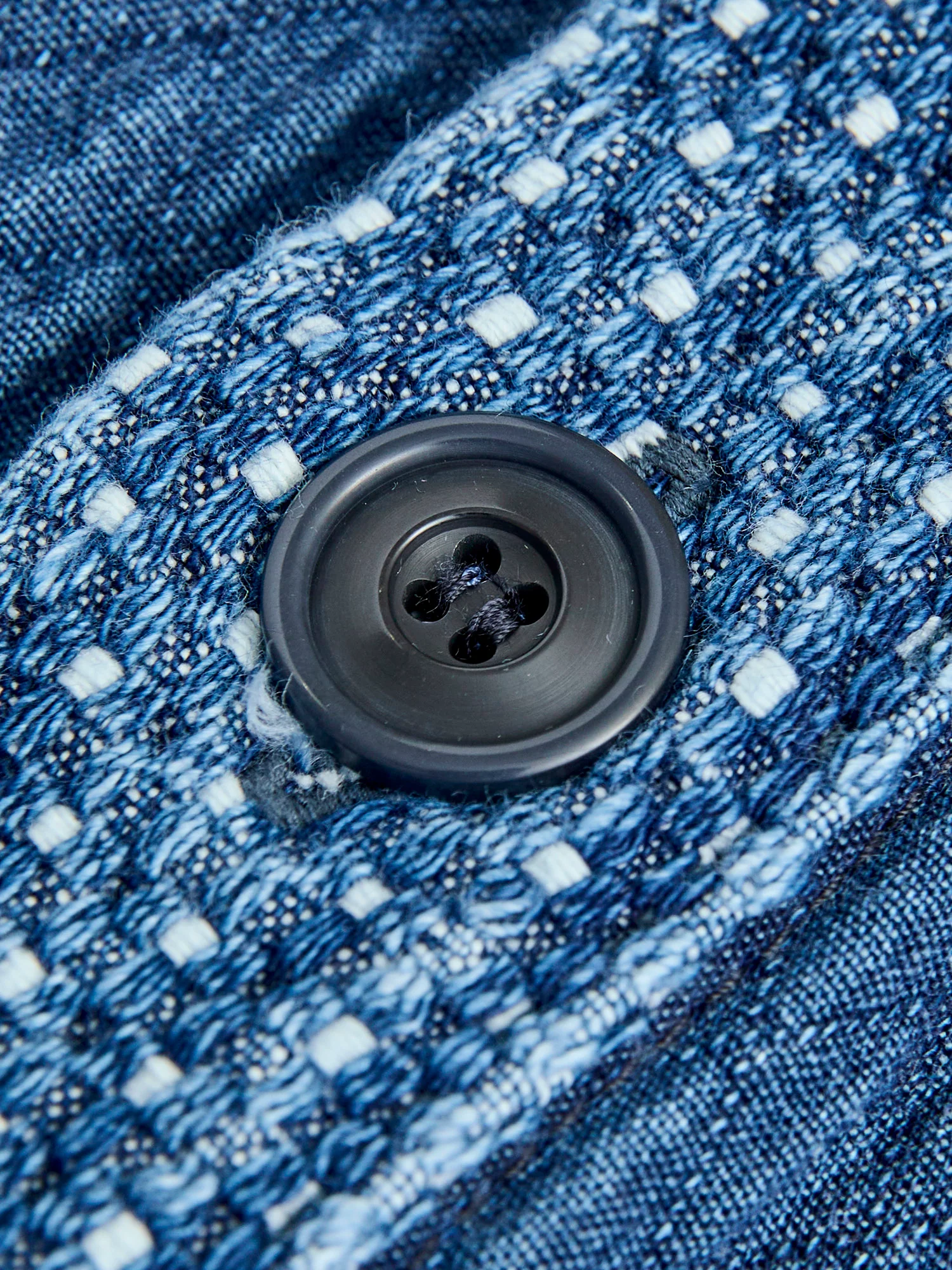 Sashiko Cardigan in Indigo 3-Year Wash - Image 5