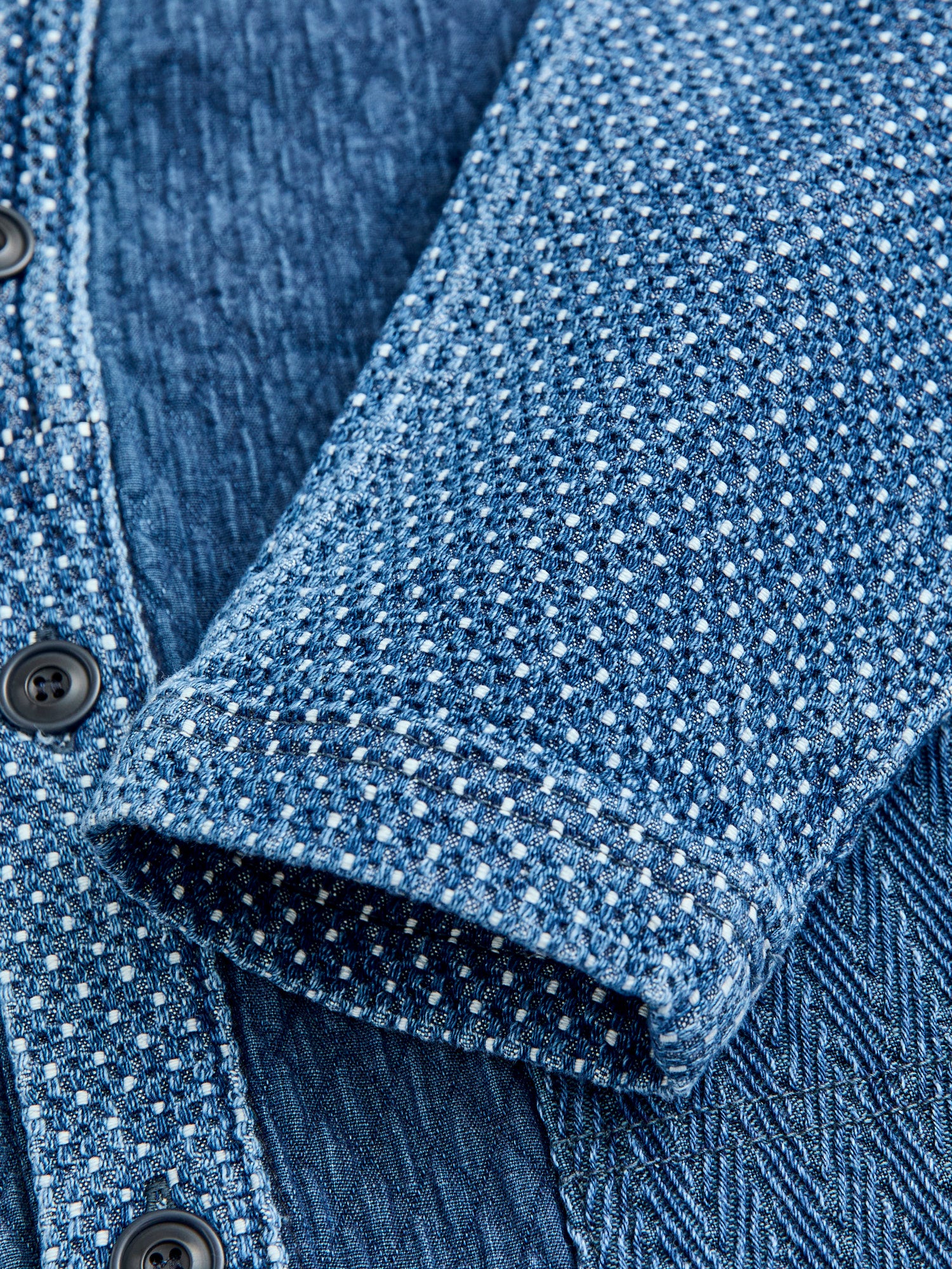 Sashiko Cardigan in Indigo 3-Year Wash - Image 6