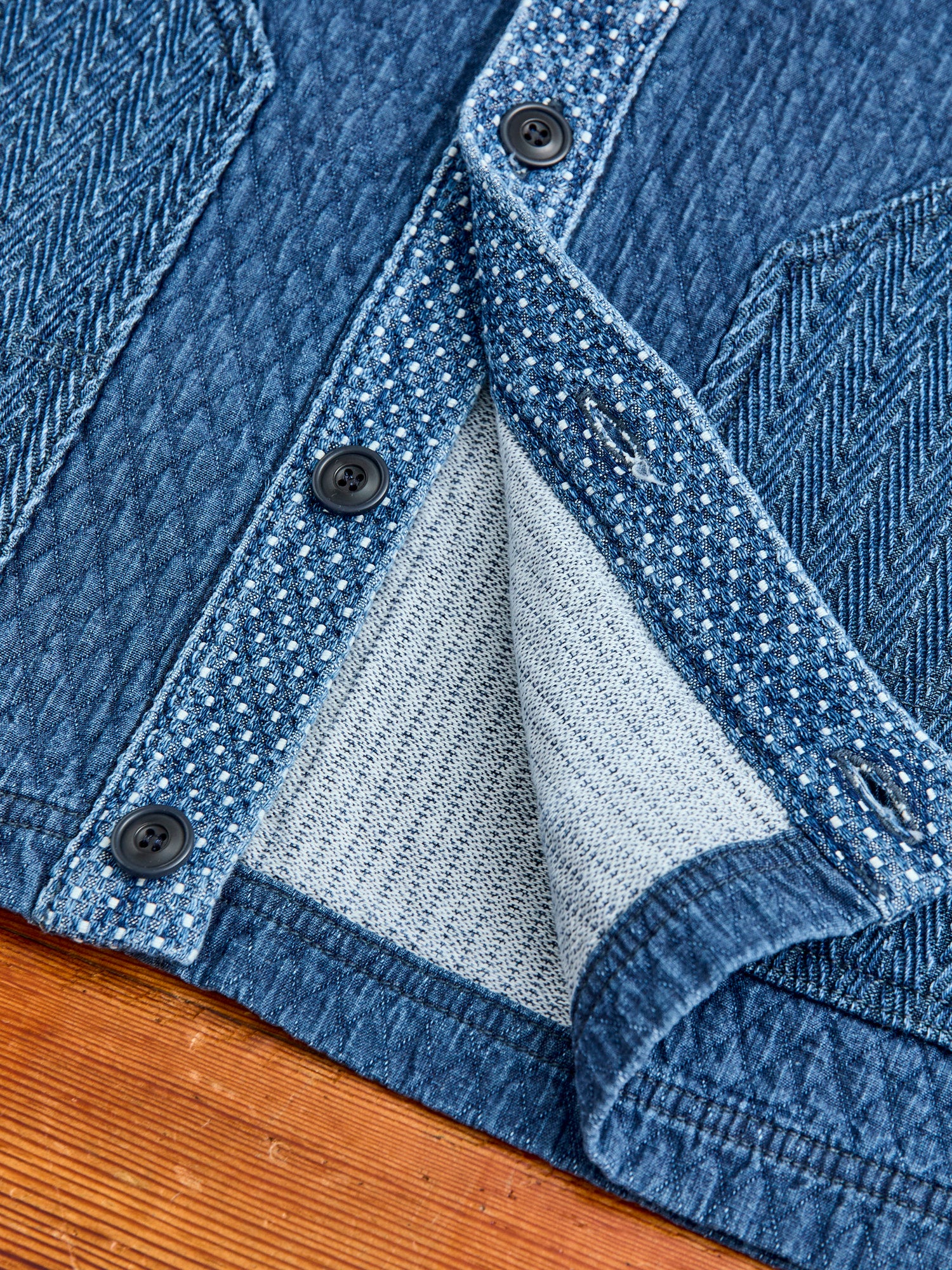 Sashiko Cardigan in Indigo 3-Year Wash - Image 7