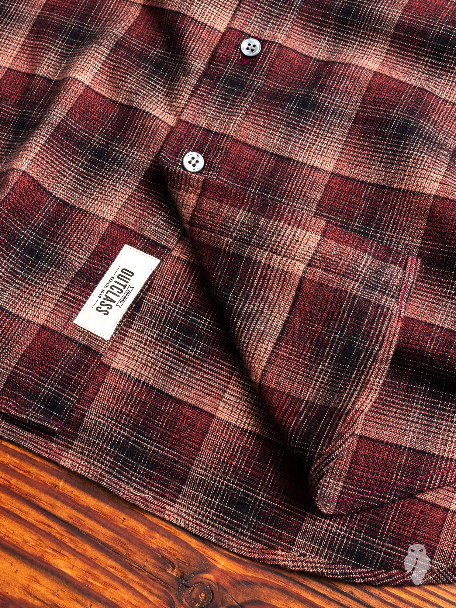 Shadow Plaid Brushed Flannel in Burgundy - Image 5