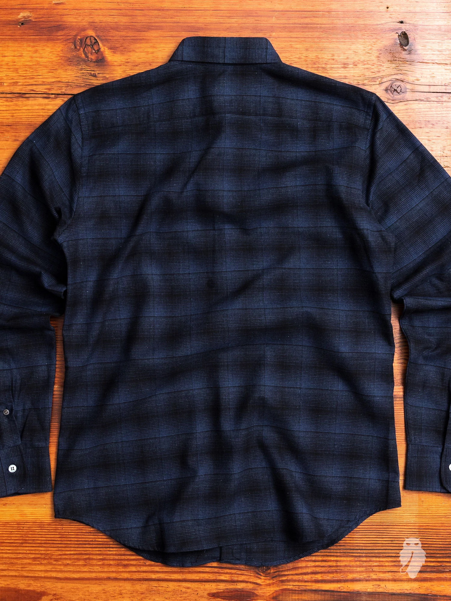 Shadow Plaid Brushed Flannel in Navy - Image 6