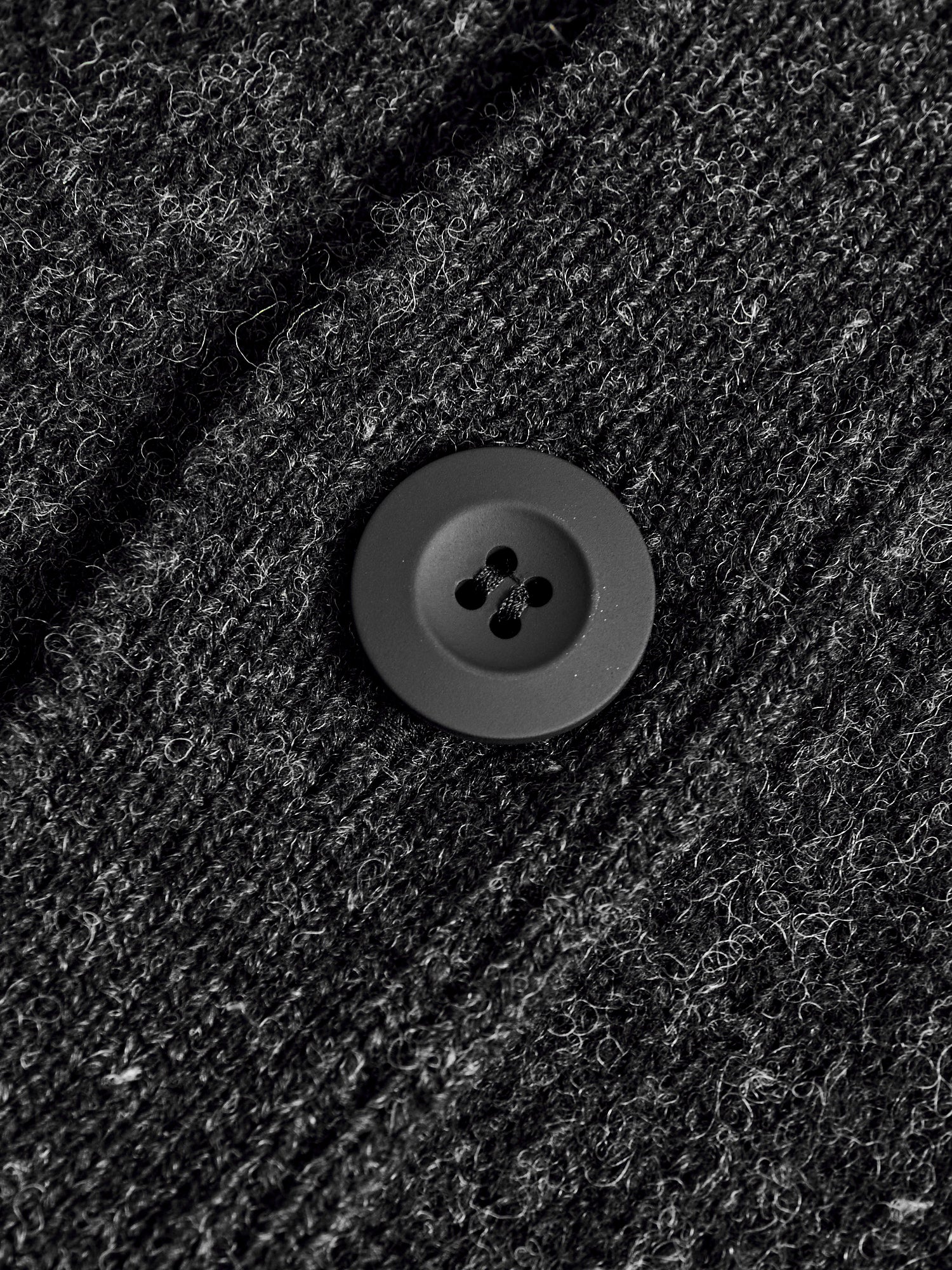 "Shaggy Bear" Wool Cardigan in Charcoal - Image 4