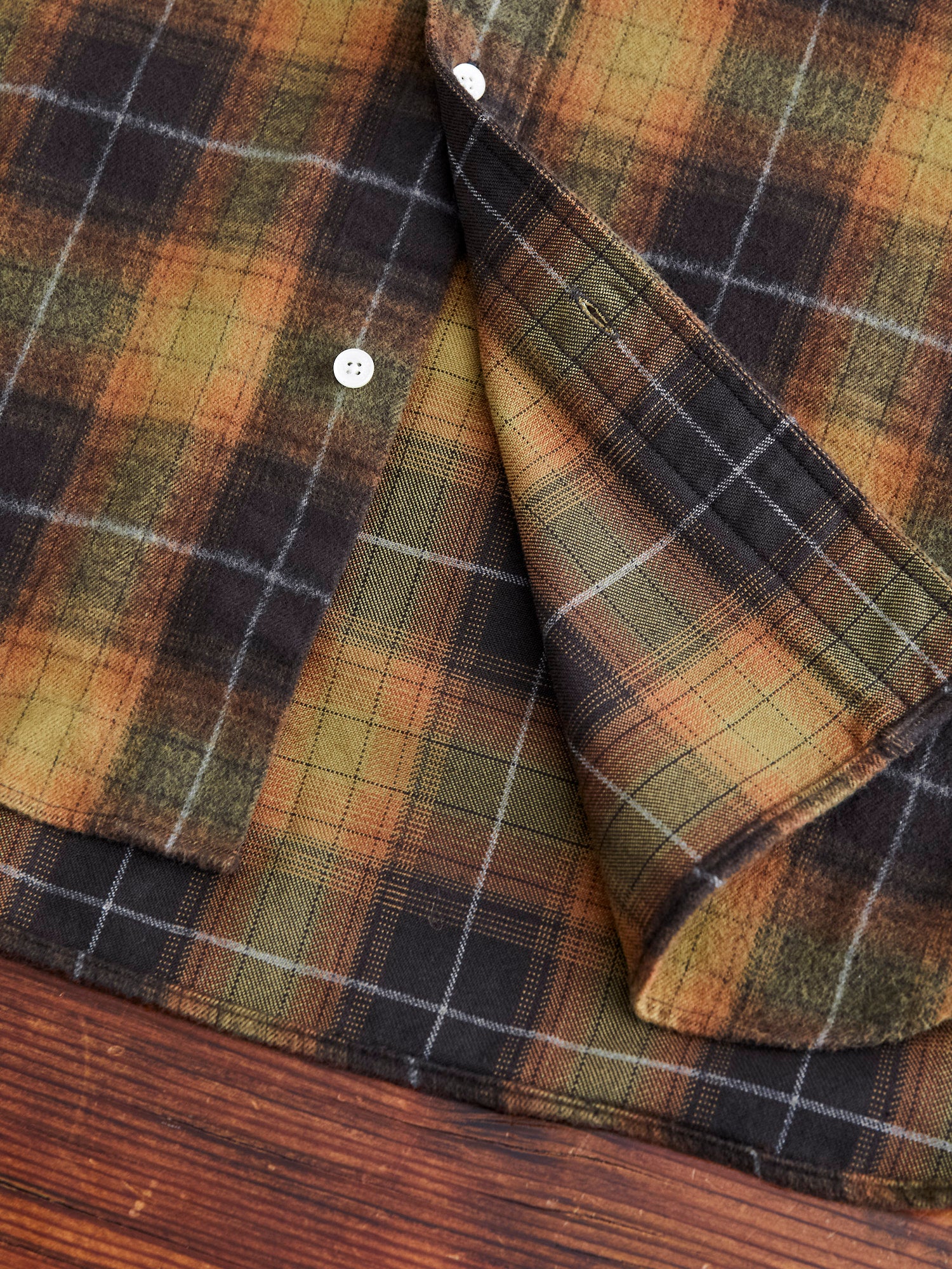 Shaggy Check Button-Down Shirt in Orange - Image 7