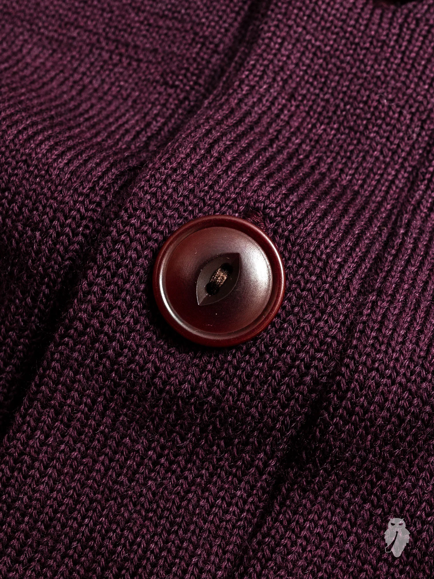 Shawl Collar Cardigan in Maroon - Image 3