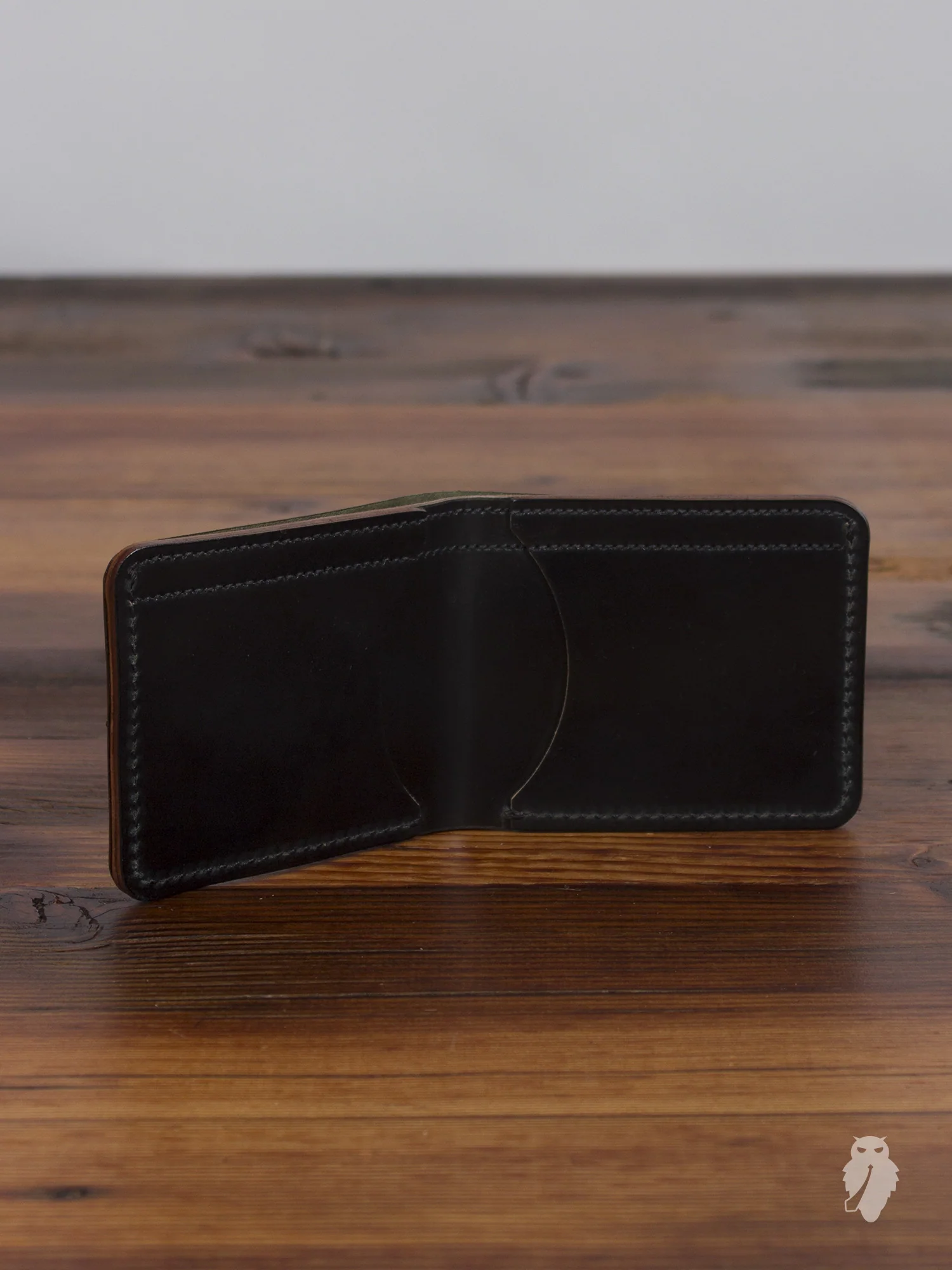 Shell Cordovan Bifold Wallet in Black - Image 3