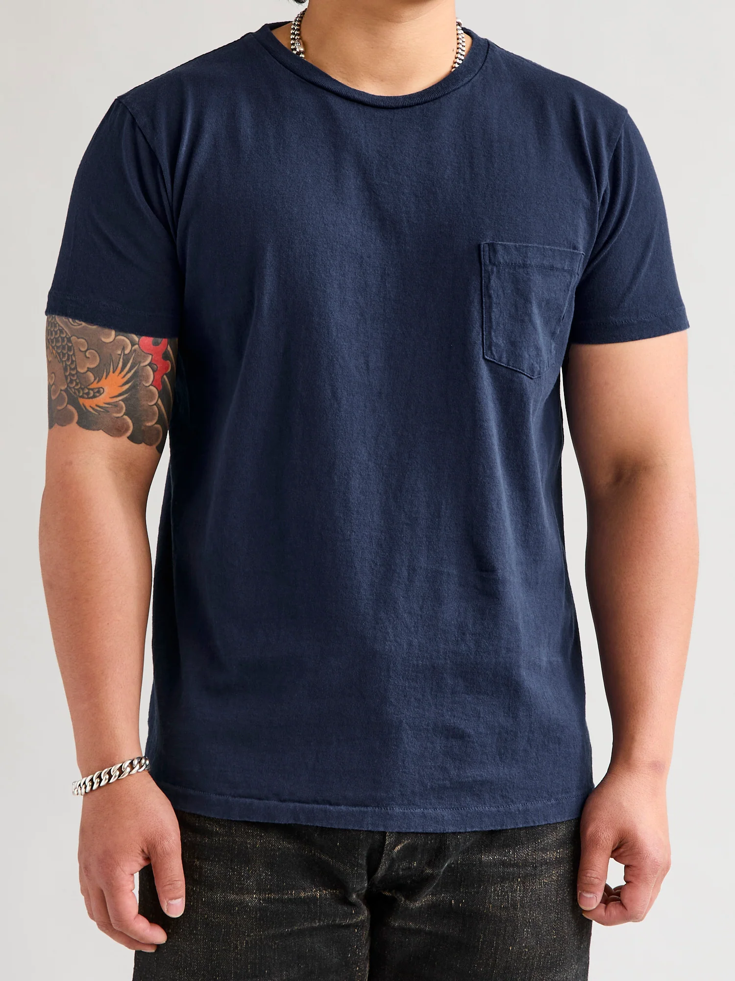 Short Sleeve Crew Tee in Blue Indigo - Image 2