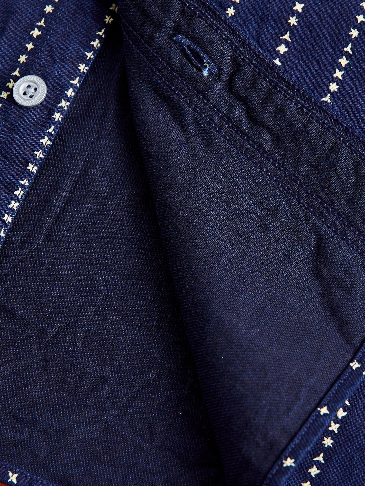 Shuriken Wabash Stripe Work Shirt in Indigo Black - Image 8