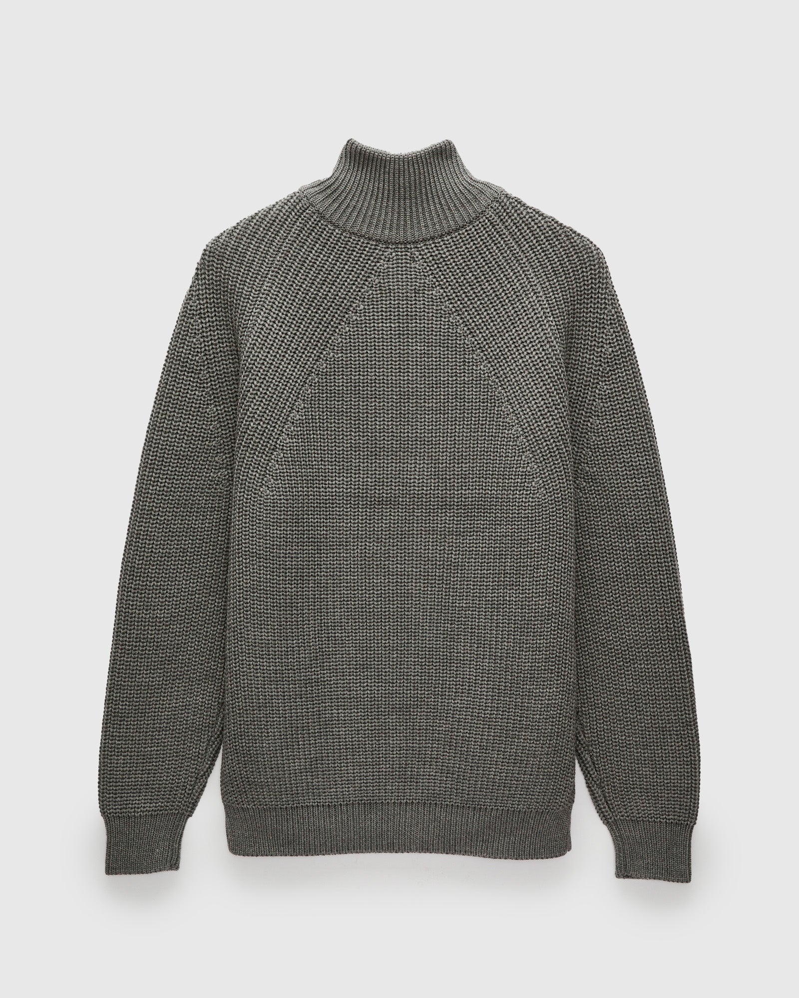Signature Knit Wool Drivers Zip in Melange Grey - Image 3