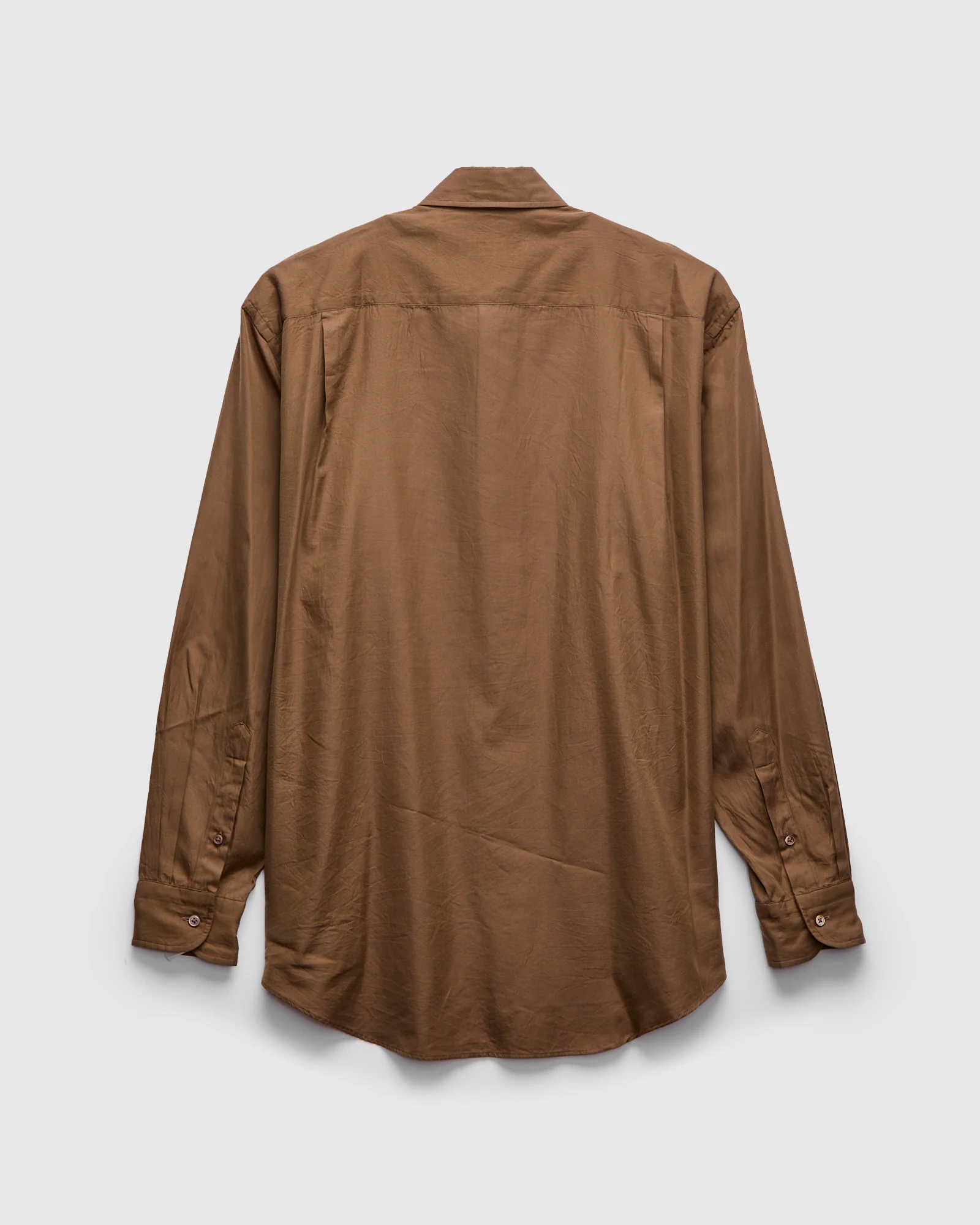 Silk Regular Collared Shirt in Brown - Image 2