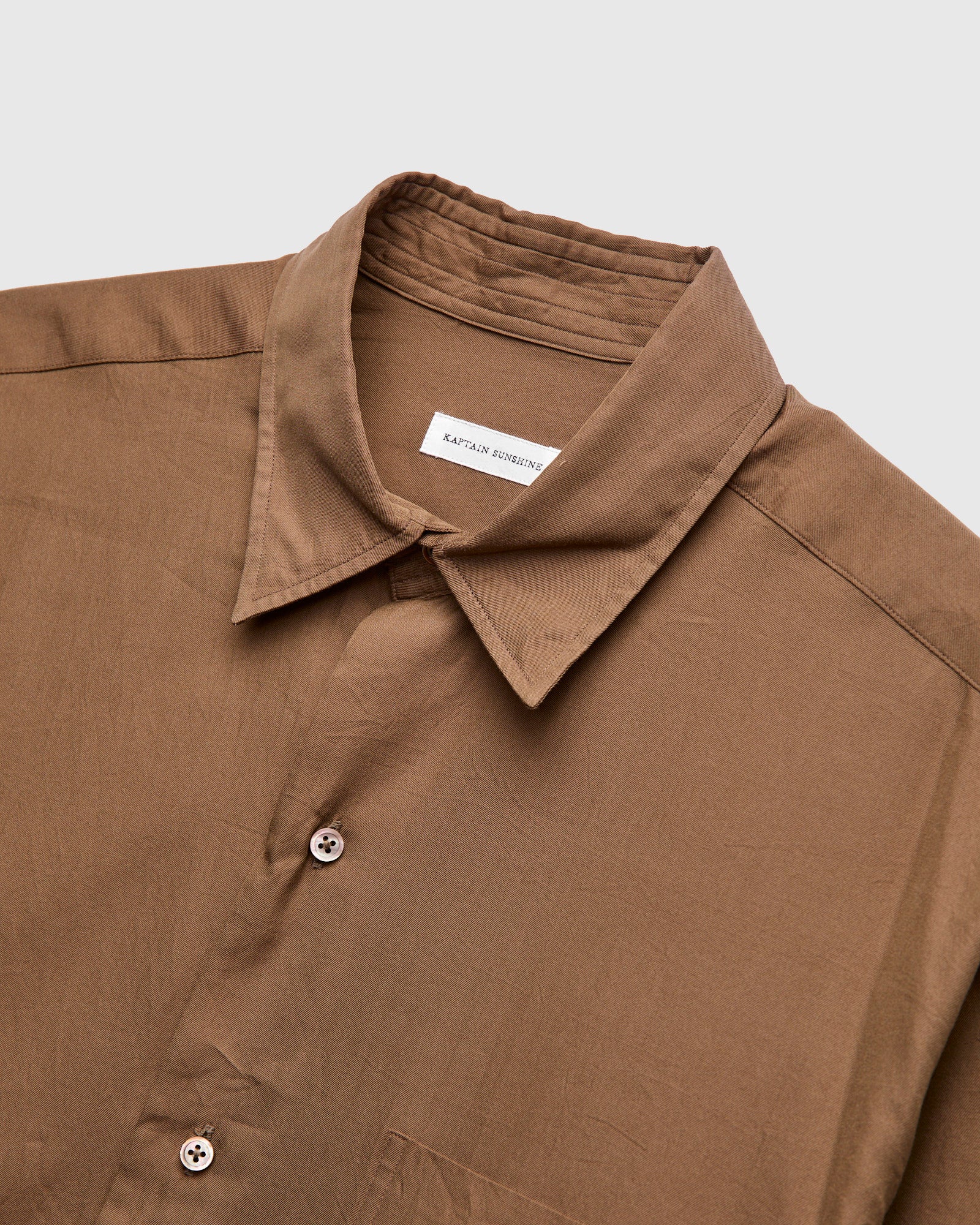 Silk Regular Collared Shirt in Brown - Image 3