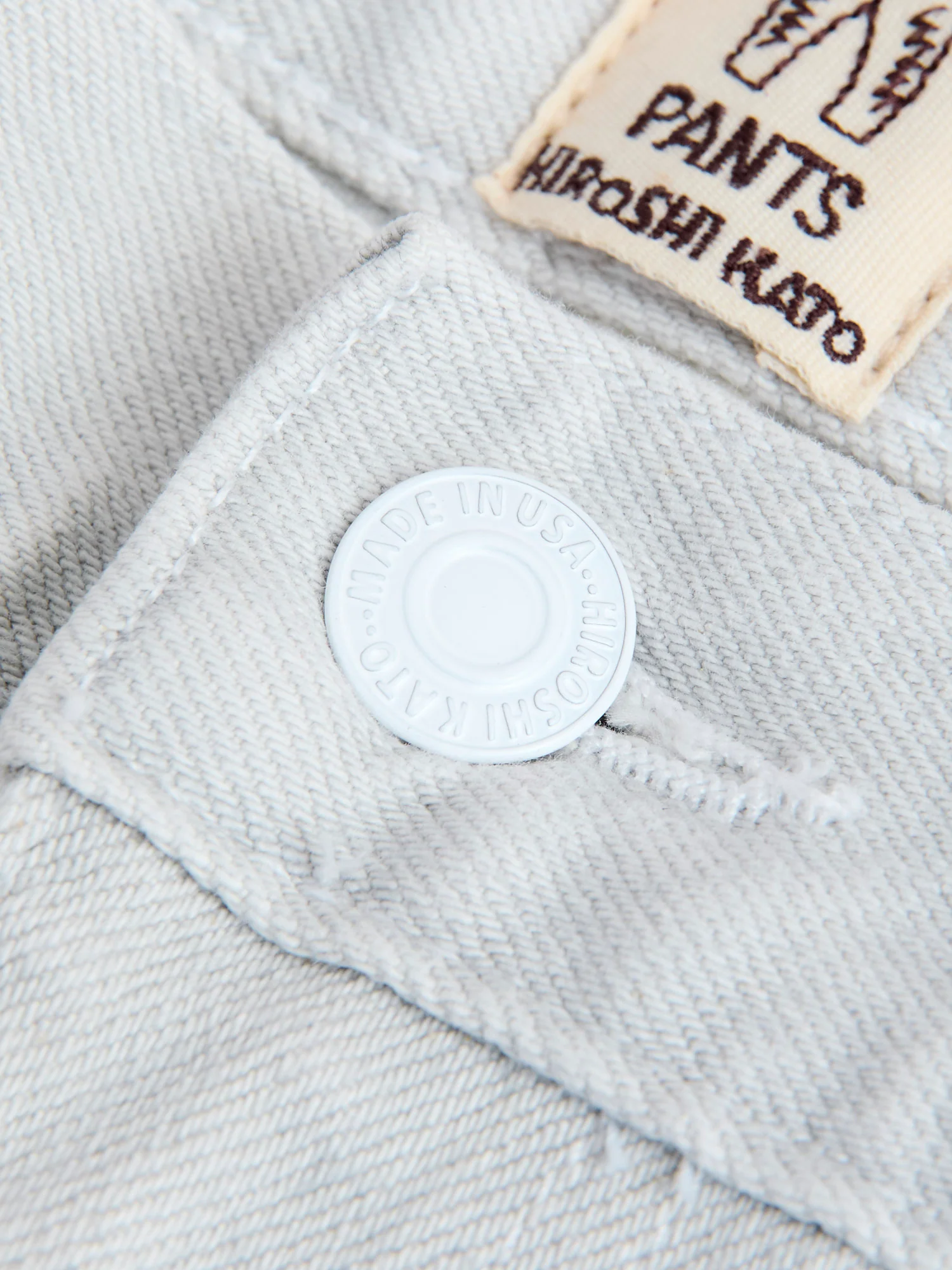 "Silver" 14oz Washed Grey-White Stretch Selvedge Denim - Pen Slim - Image 7