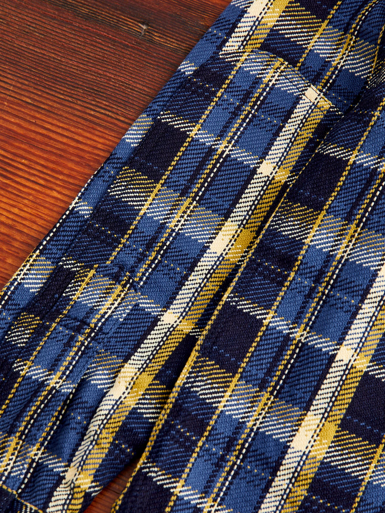 SIN23-01W Rope Dyed Flannel Shirt in Blue - Image 10