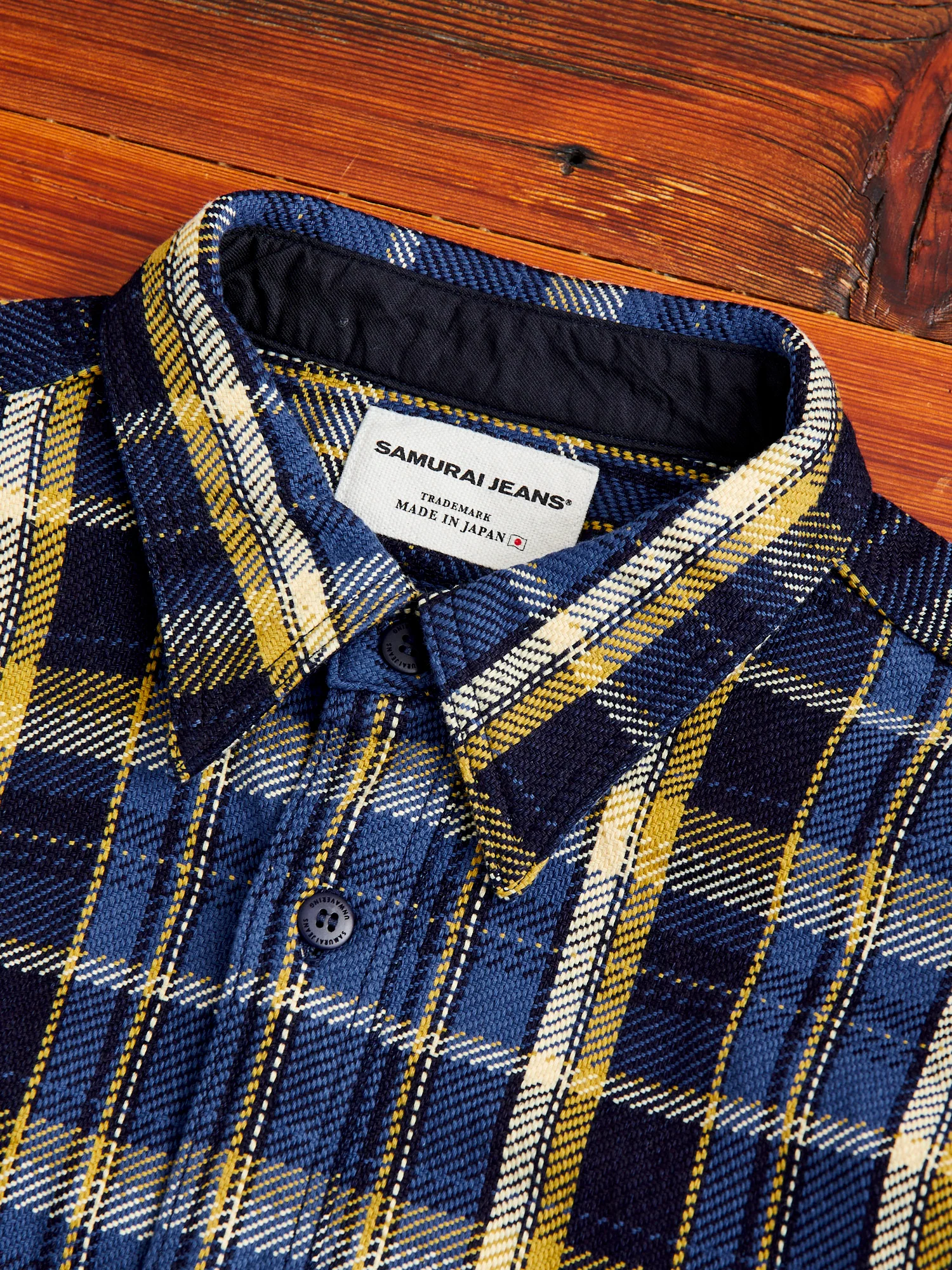SIN23-01W Rope Dyed Flannel Shirt in Blue - Image 3