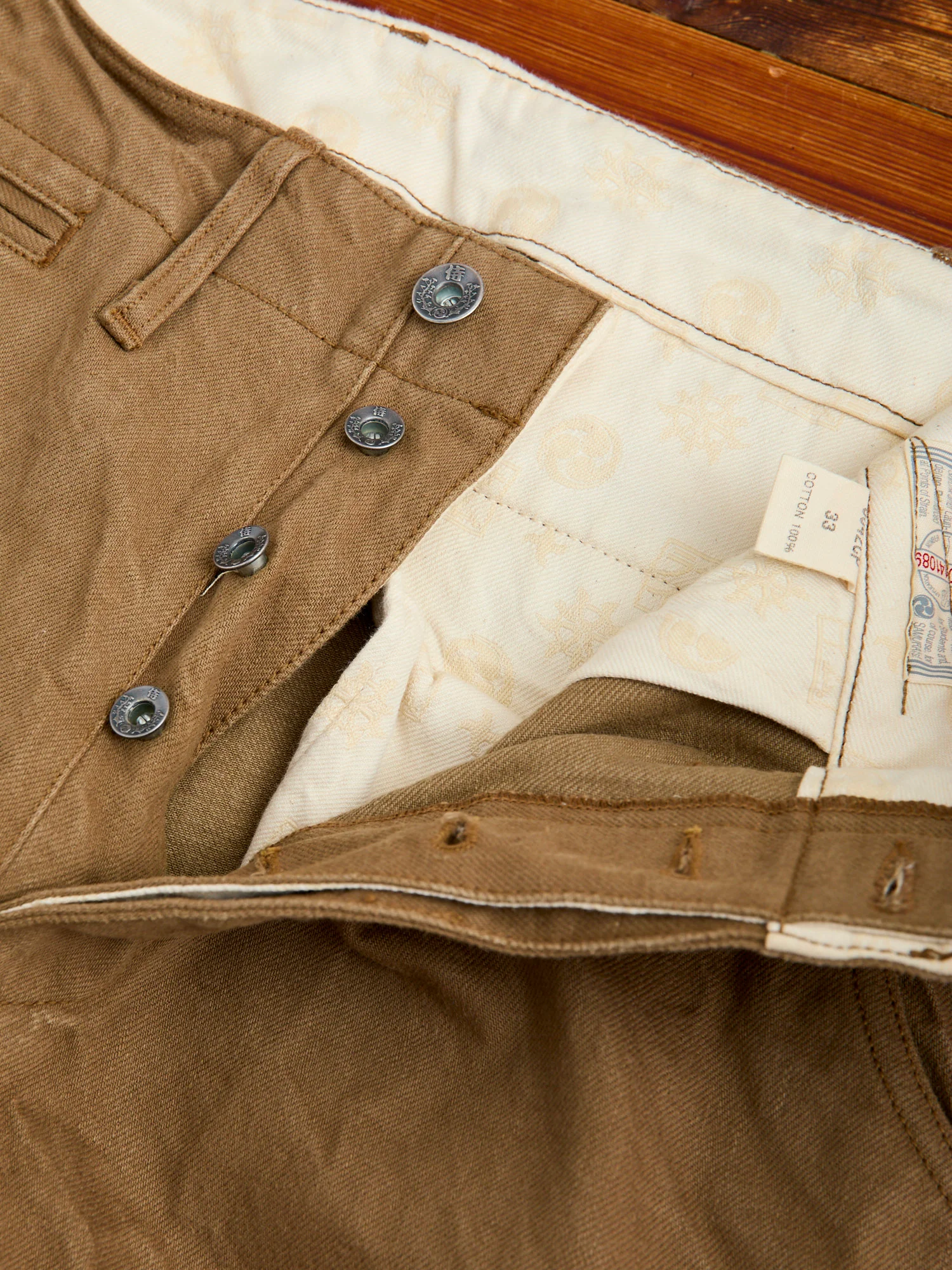 SJ452CP 15oz Selvedge Heavy Chinos in Khaki - Image 6