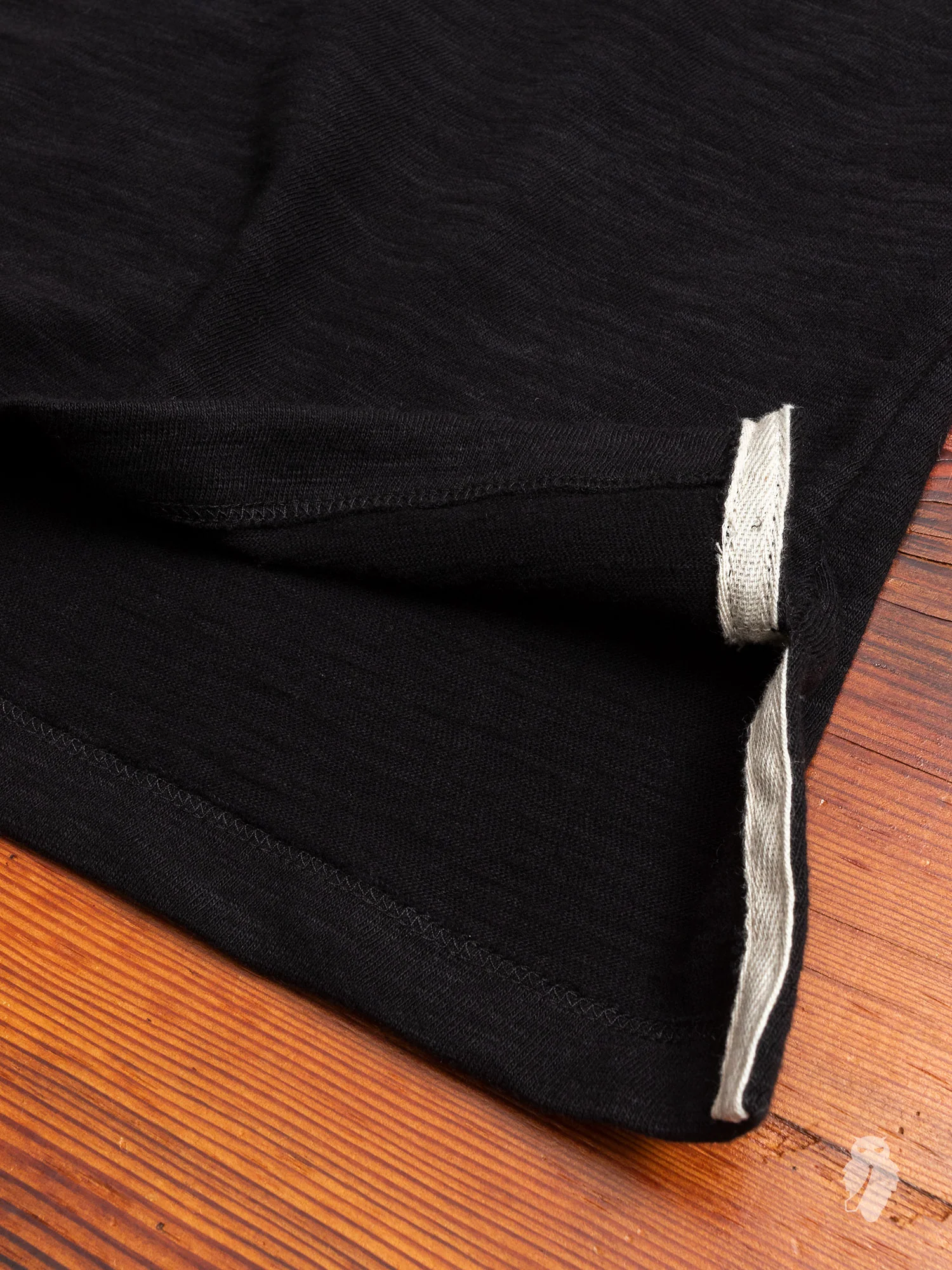 Slub Long Sleeve T-Shirt in Black - Image 6