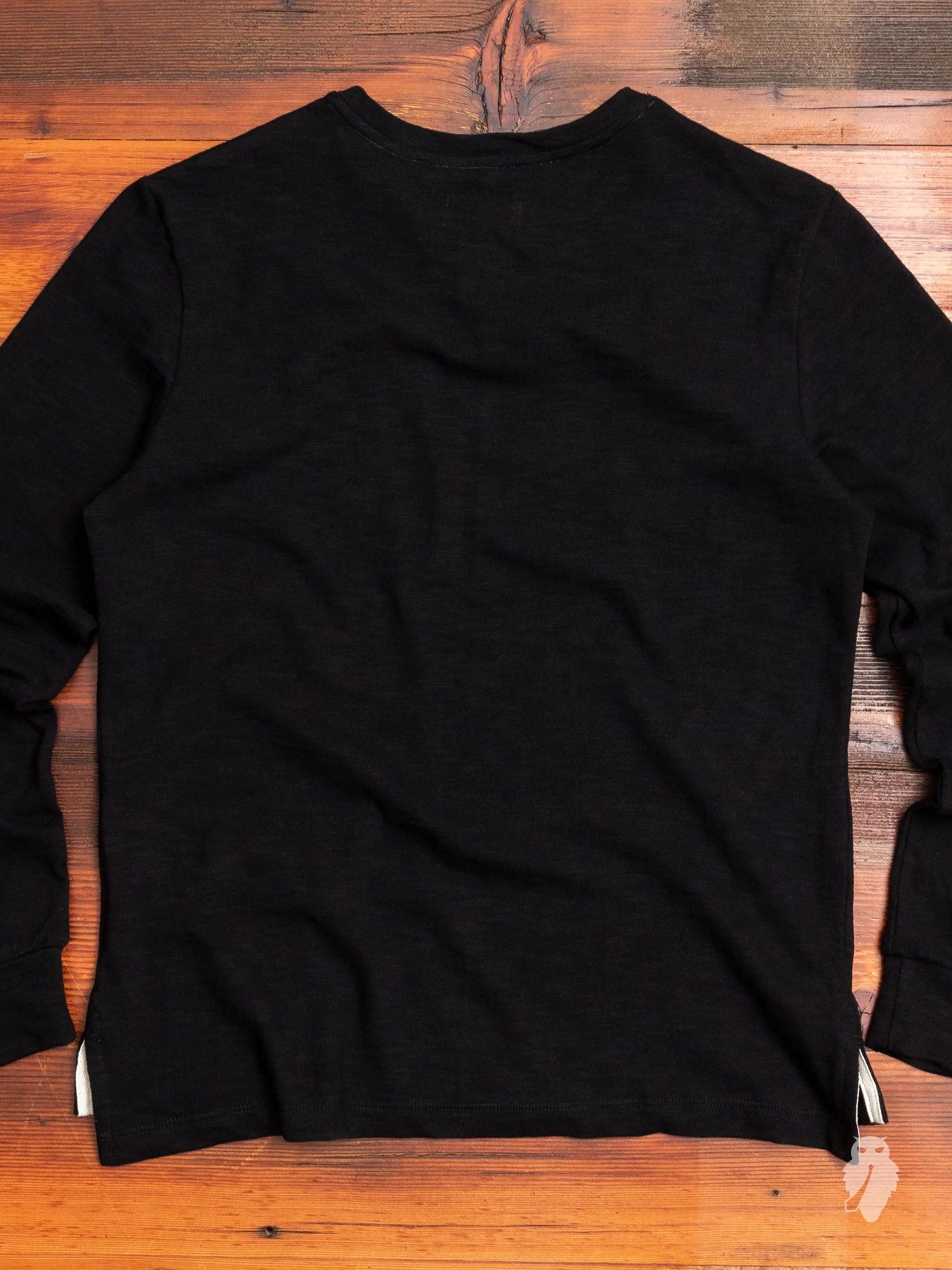 Slub Long Sleeve T-Shirt in Black - Image 7