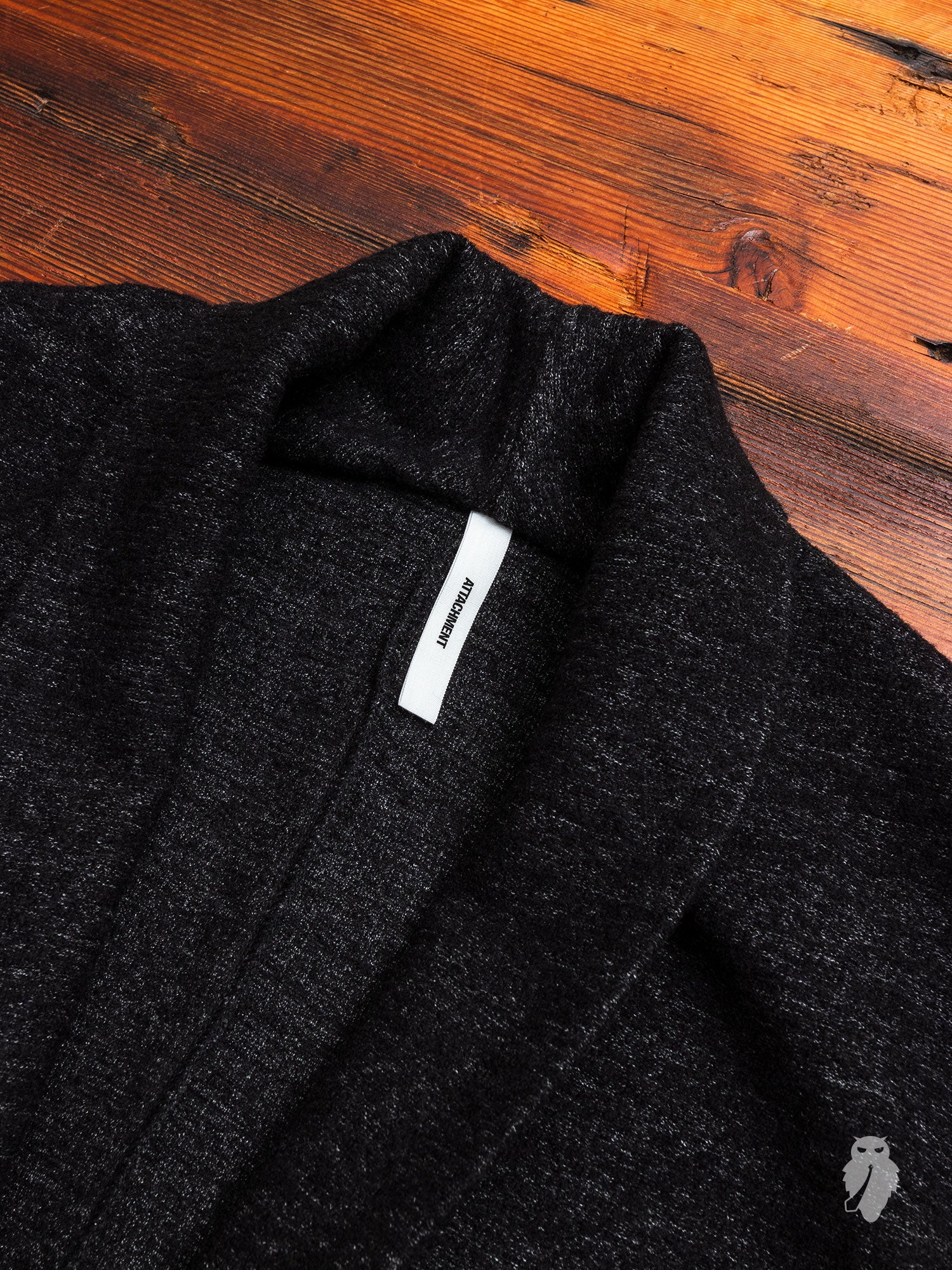 Slub Weave Stole Collar Blazer in Black - Image 3